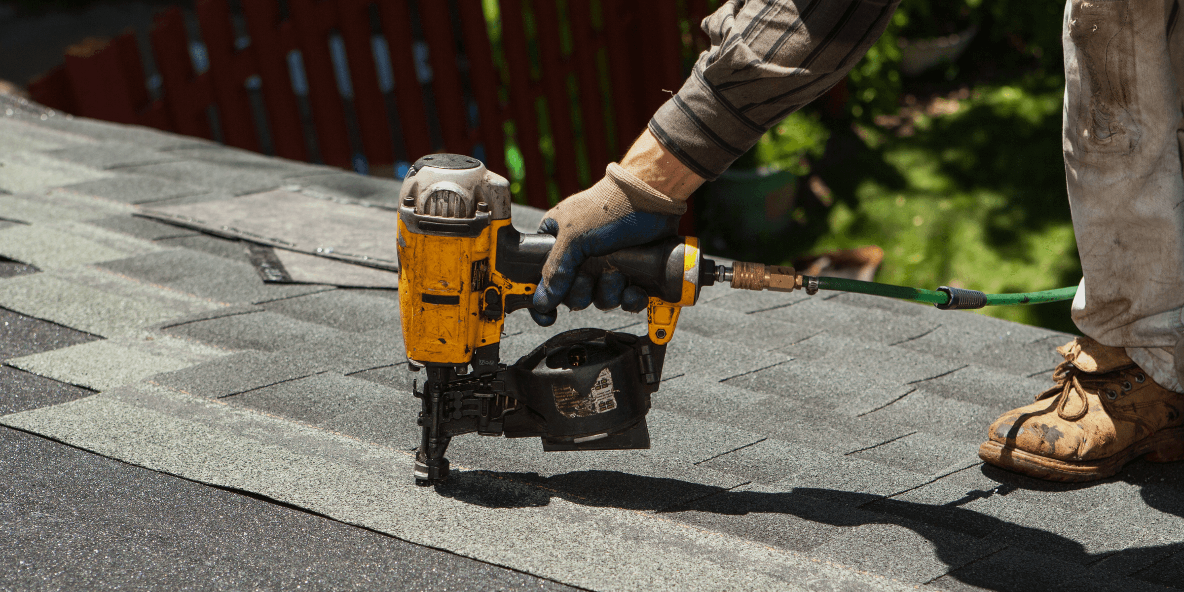 Roofer working on a roof