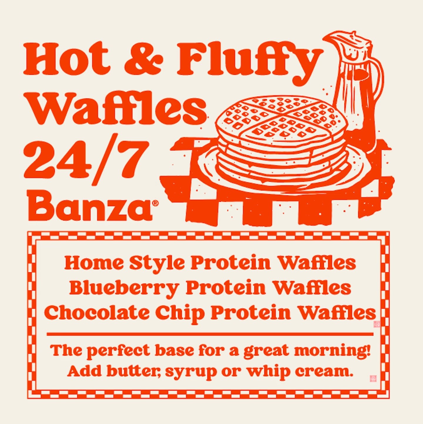 Banza Waffles Swag Design diner illustration