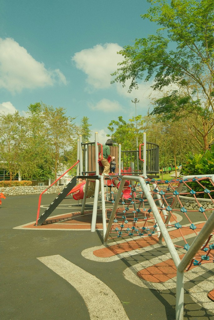 A children's play area in a park