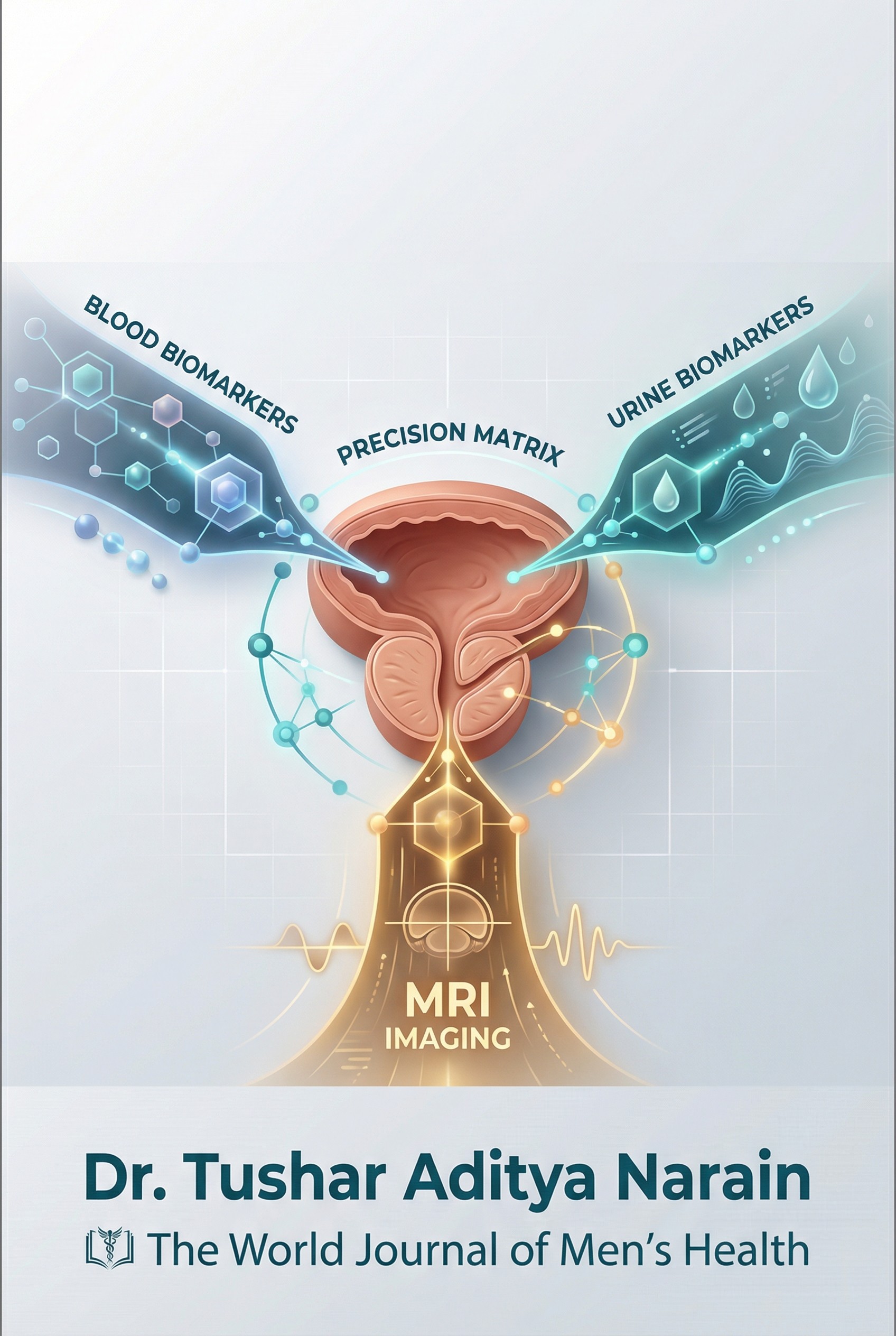 डॉ. Tushar Aditya Narain का शोध The World Journal of Men’s Health में, जिसमें "Precision Matrix" को रक्त और मूत्र biomarkers के साथ MRI imaging के प्रयोग से विकसित prostate care के लिए दर्शाया गया है।