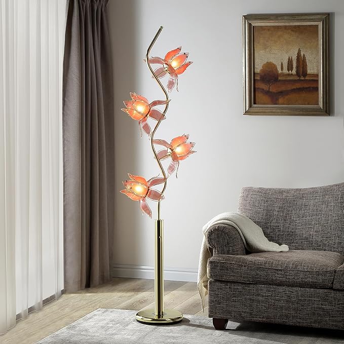 Stylish vintage flower floor lamp that enhances home decor with its premium build and aesthetic.