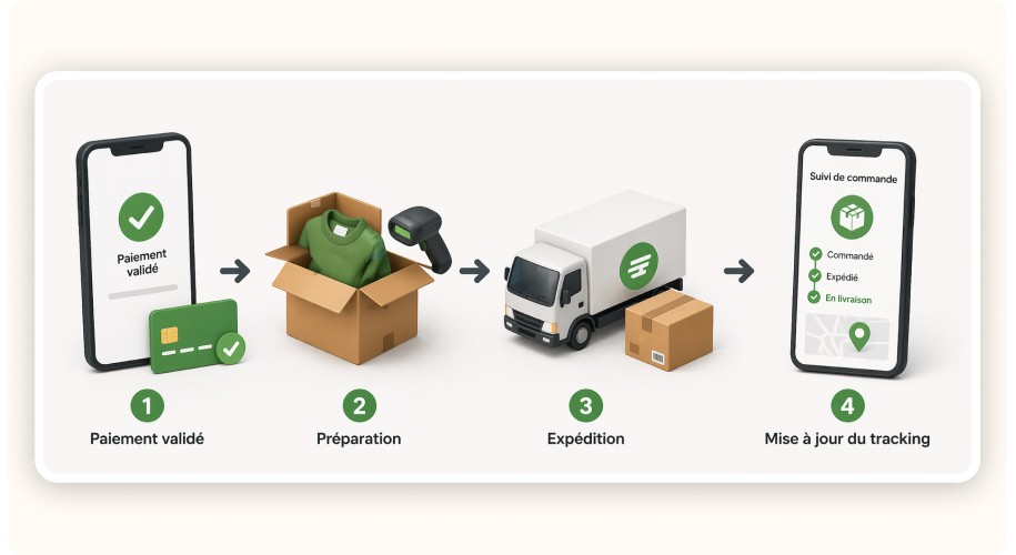 Processus commande illustré
