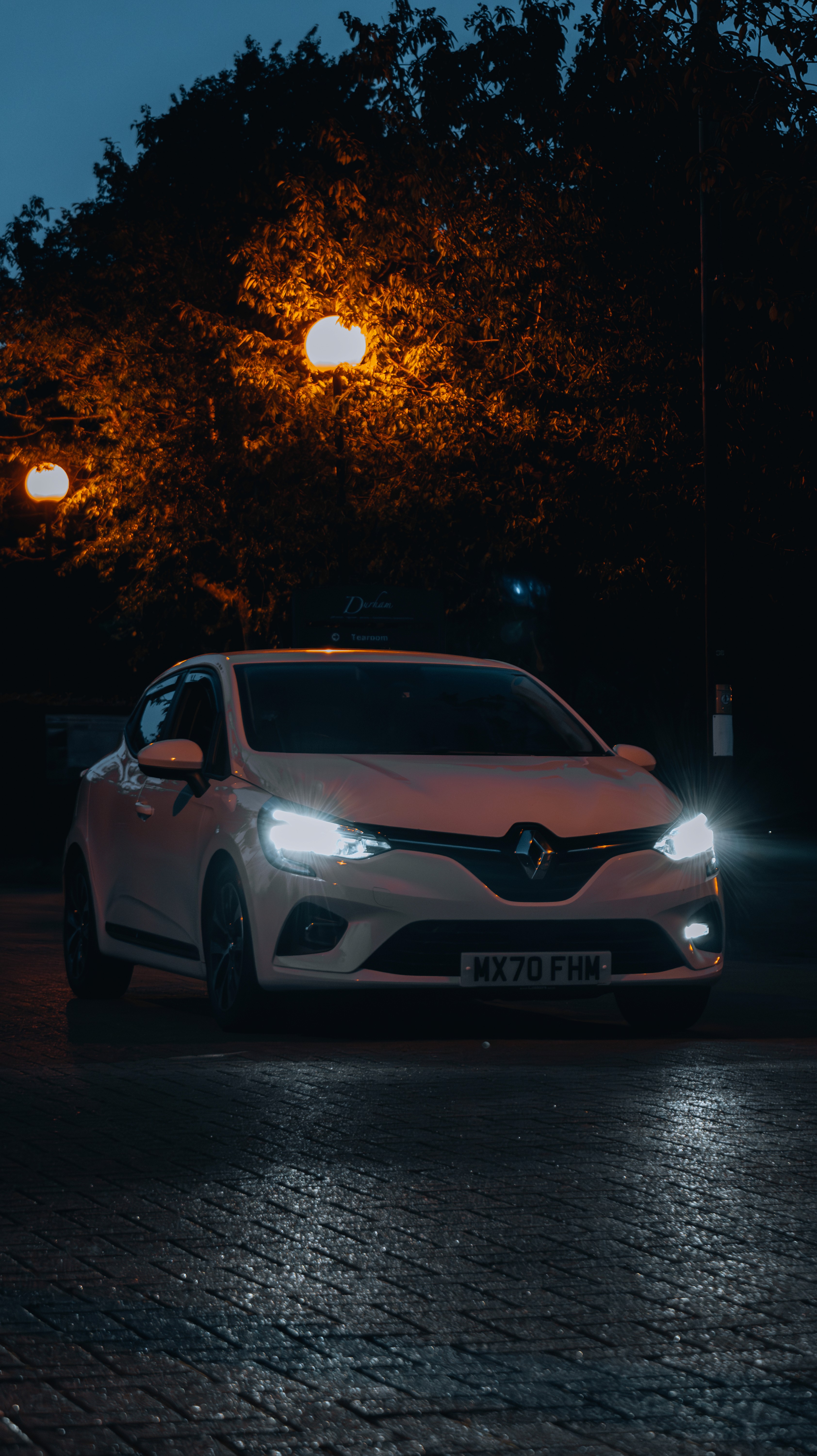 Renault Clio shot at night
