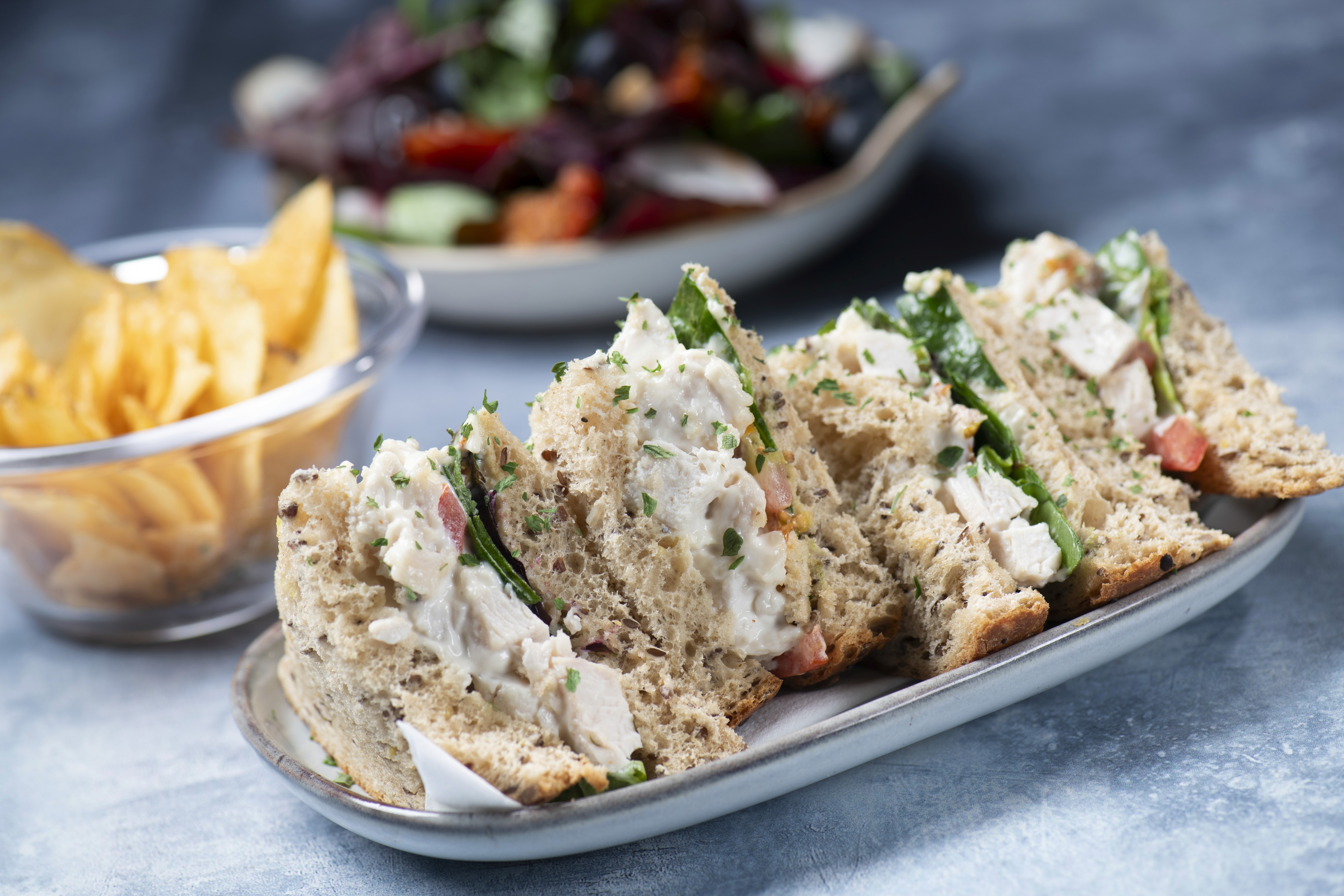 Freshly made sandwich platter