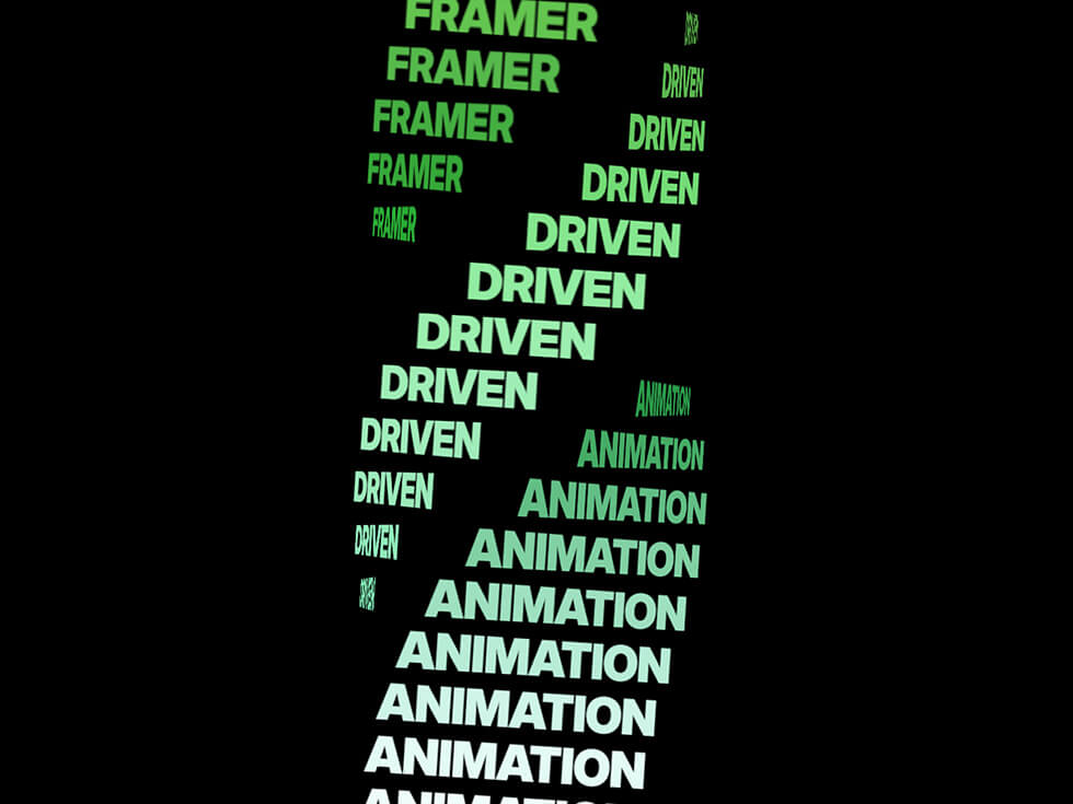 Capture d'écran du component Framer Word Spiral 3D
