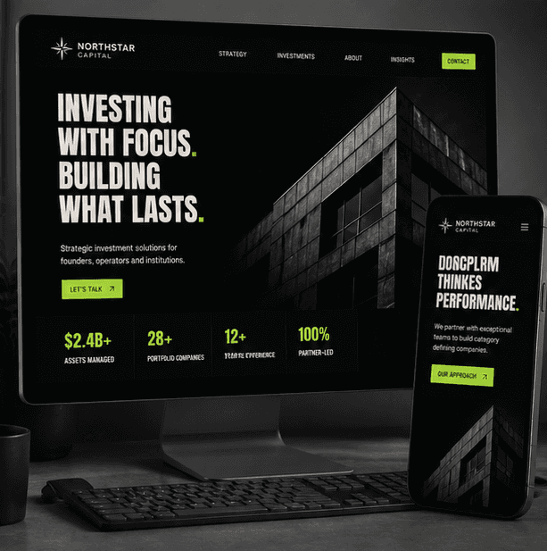 Investment firm website designed to communicate trust, clarity, long-term thinking, and strategic growth.