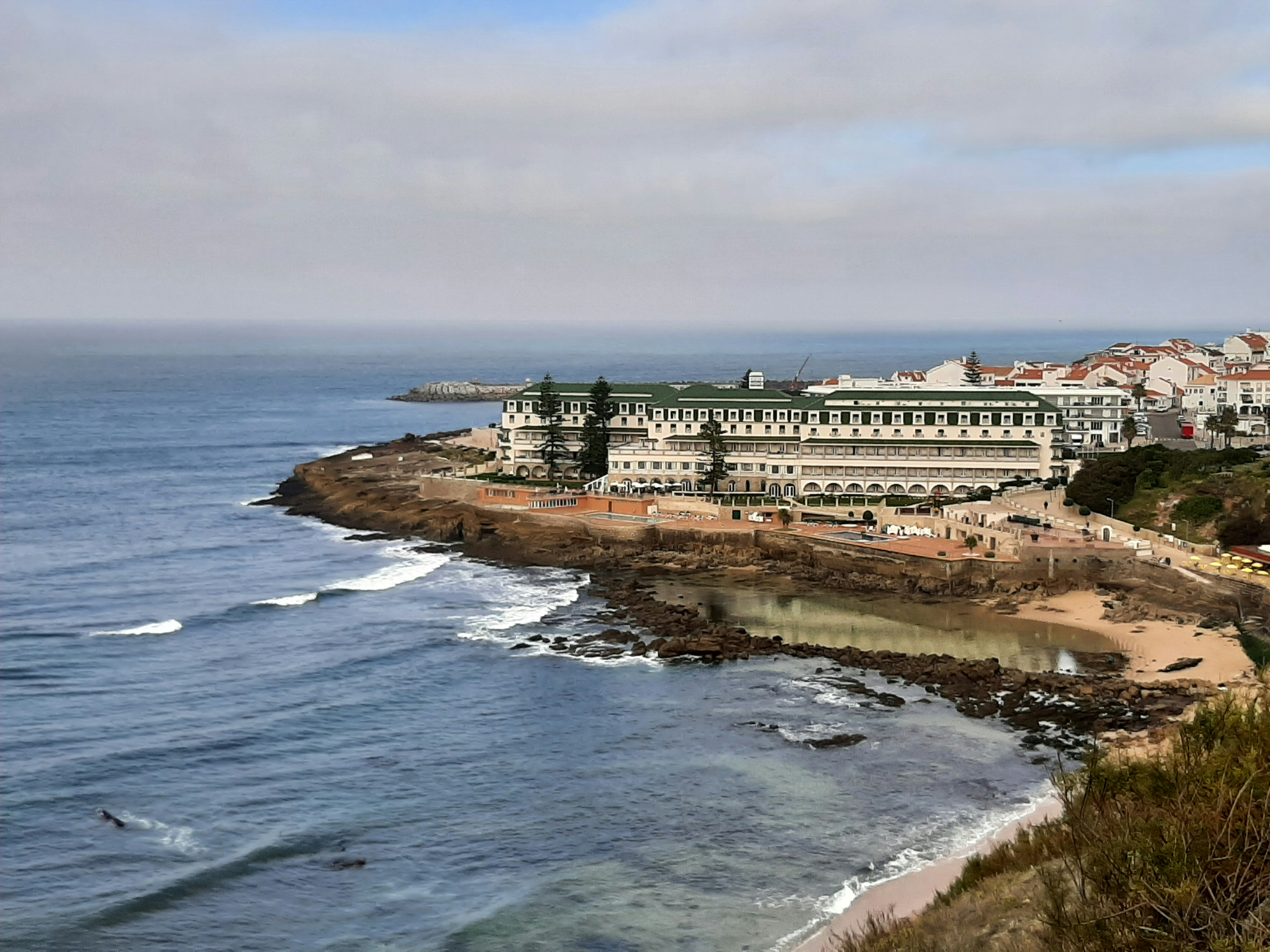 Aerial view of touristic coastal part of Ericeira Portugal