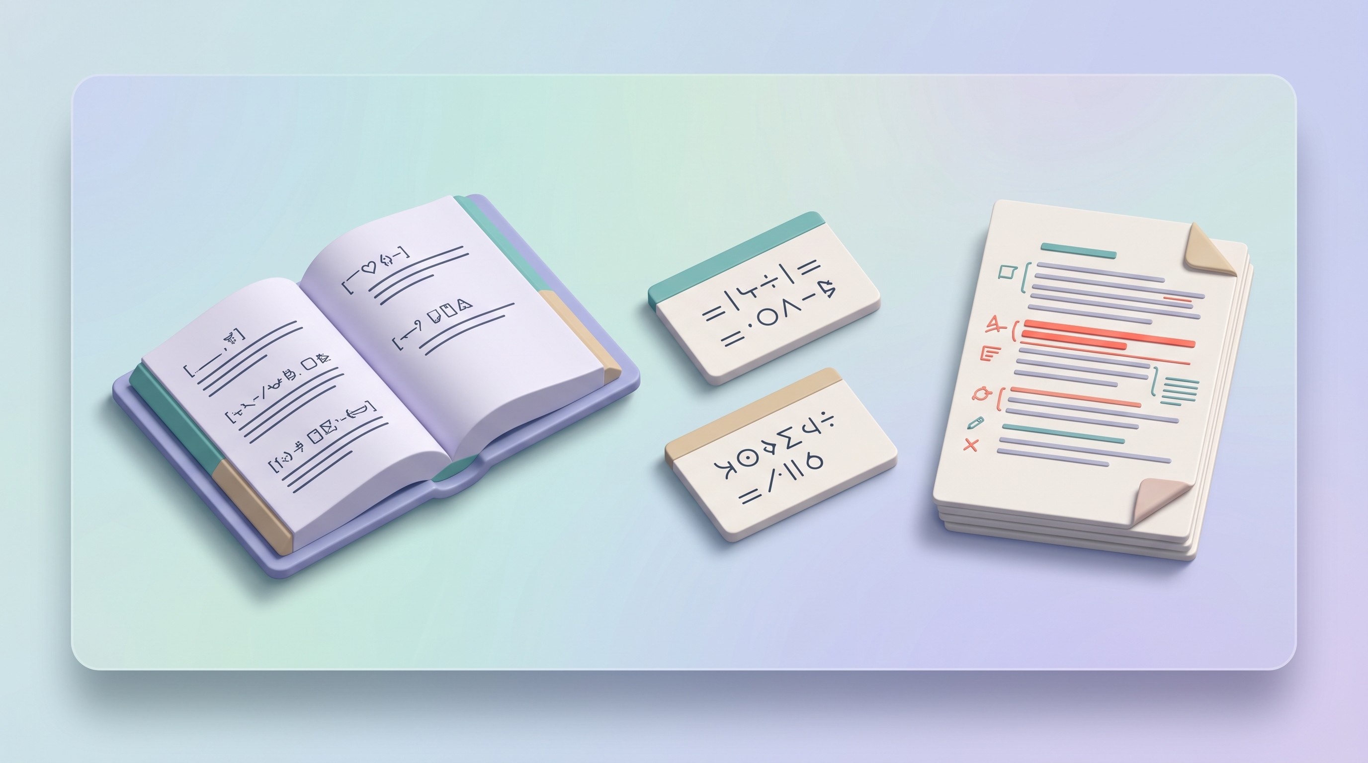 Bluebook and citation cards beside a draft