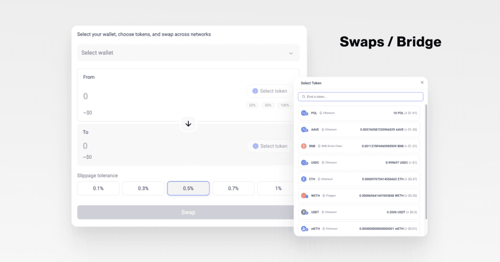 Utila Swap/Bridge Functionality