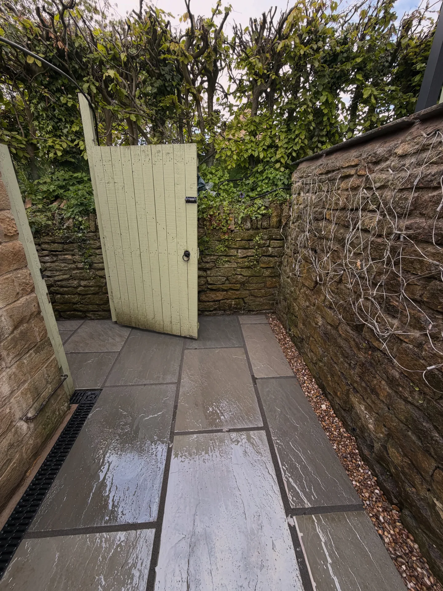 Finished Indian stone garden pathway with decorative gravel in York