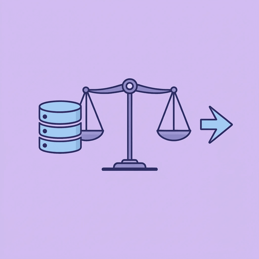 Balance scale with data quality on one side and deployment strategy on the other, showing they're equally important