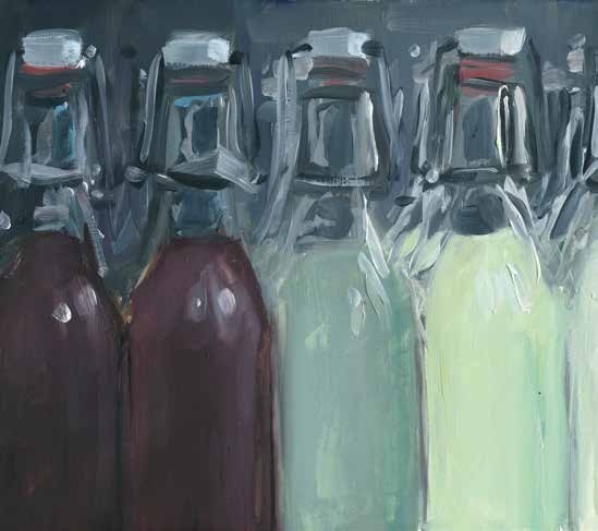 Gemälde von Getränkeflaschen im Schöllmanns in Offenburg