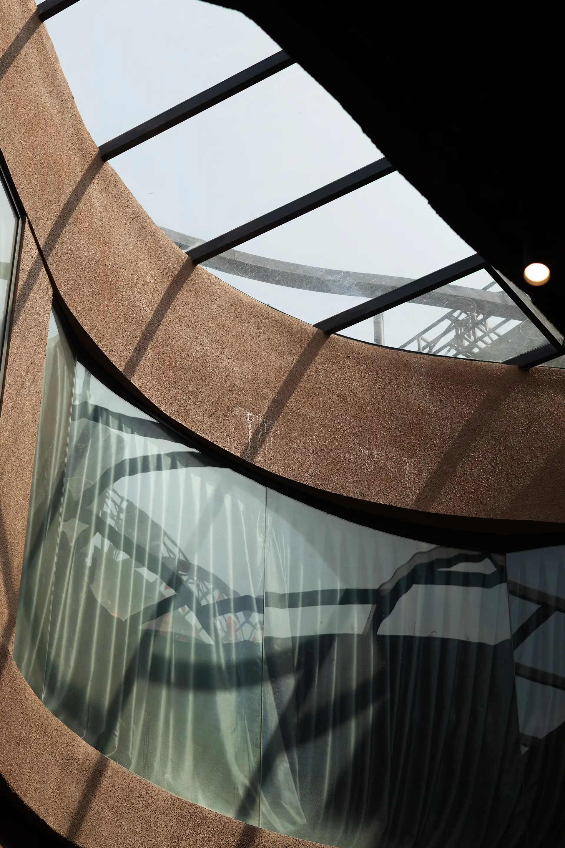 Architectual shot of window in ceramics village in Bat Trang