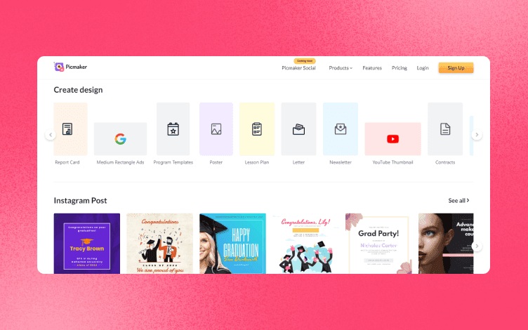 Picmaker dashboard