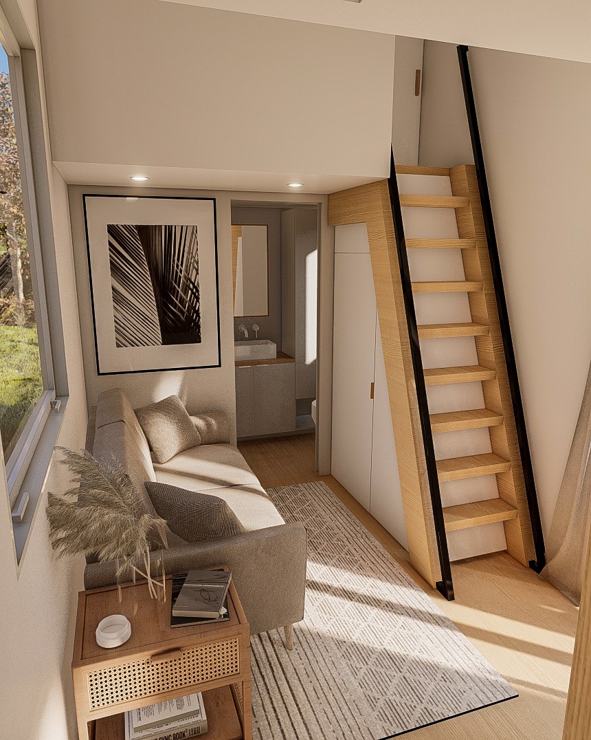 Double Trouble 7m/24ft tiny house living area