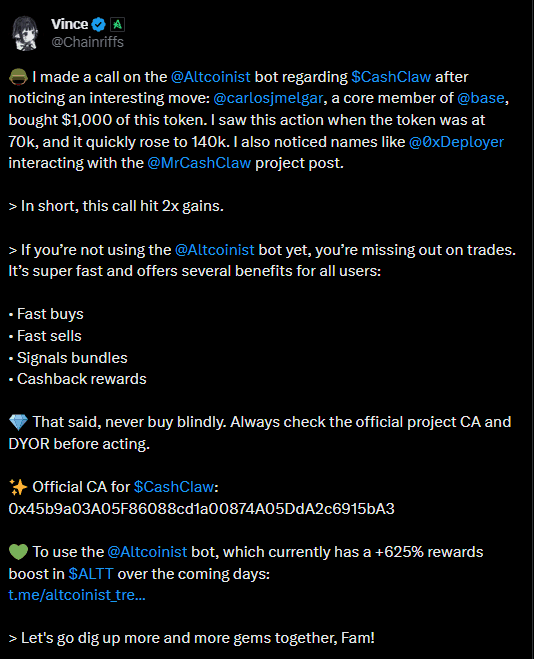 Twitter testimonial screenshot