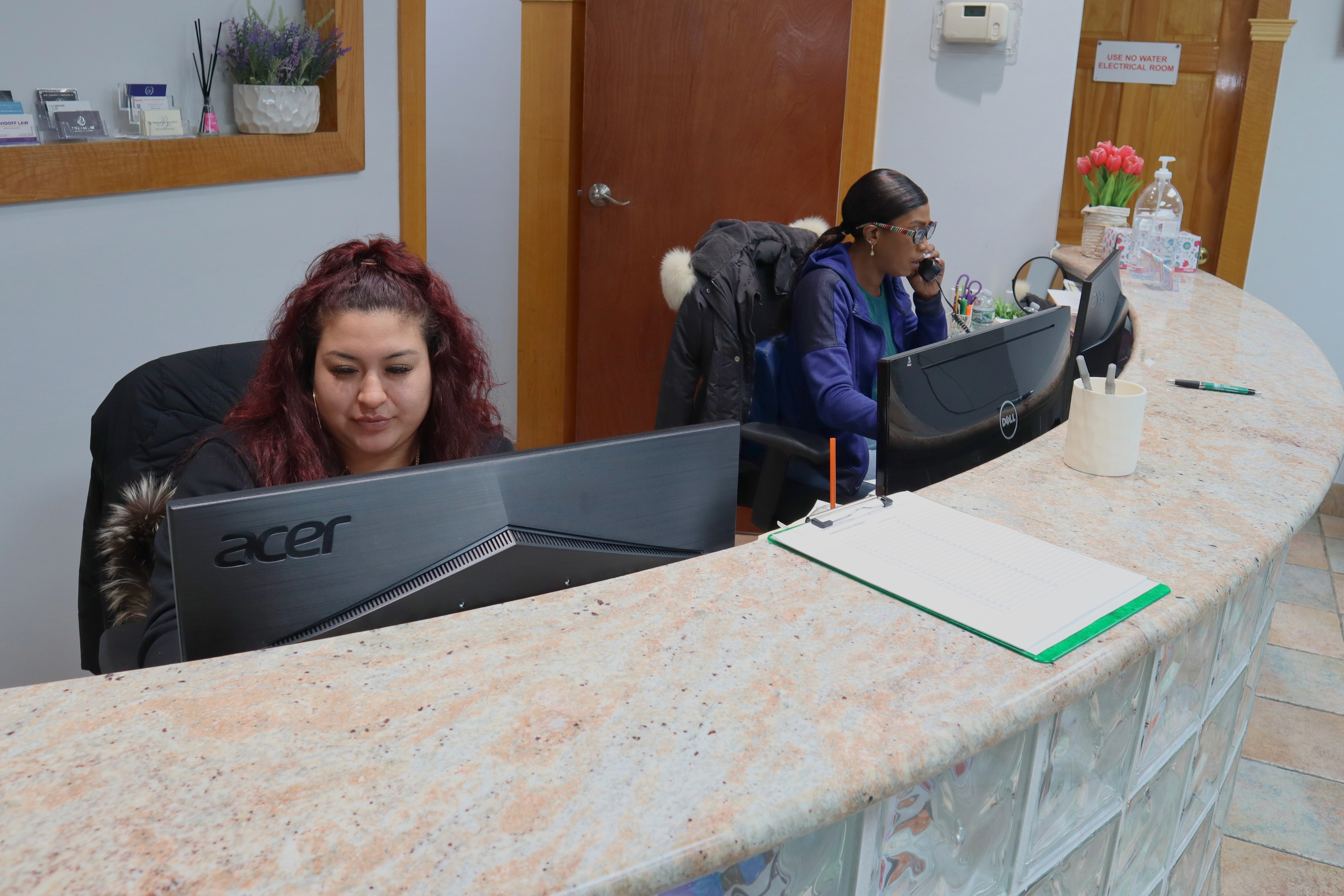 young friendly smiling nurse man helping