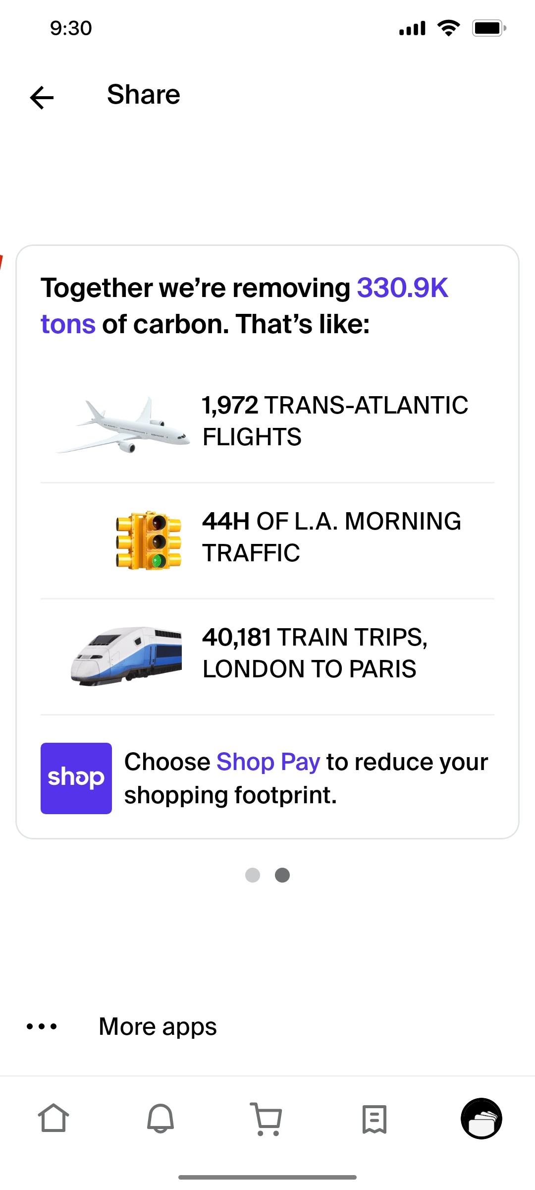 Shop App Share Screen More apps Screen