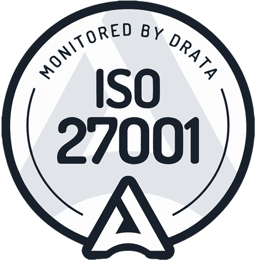Badge: ISO 27001 Monitored by Drata