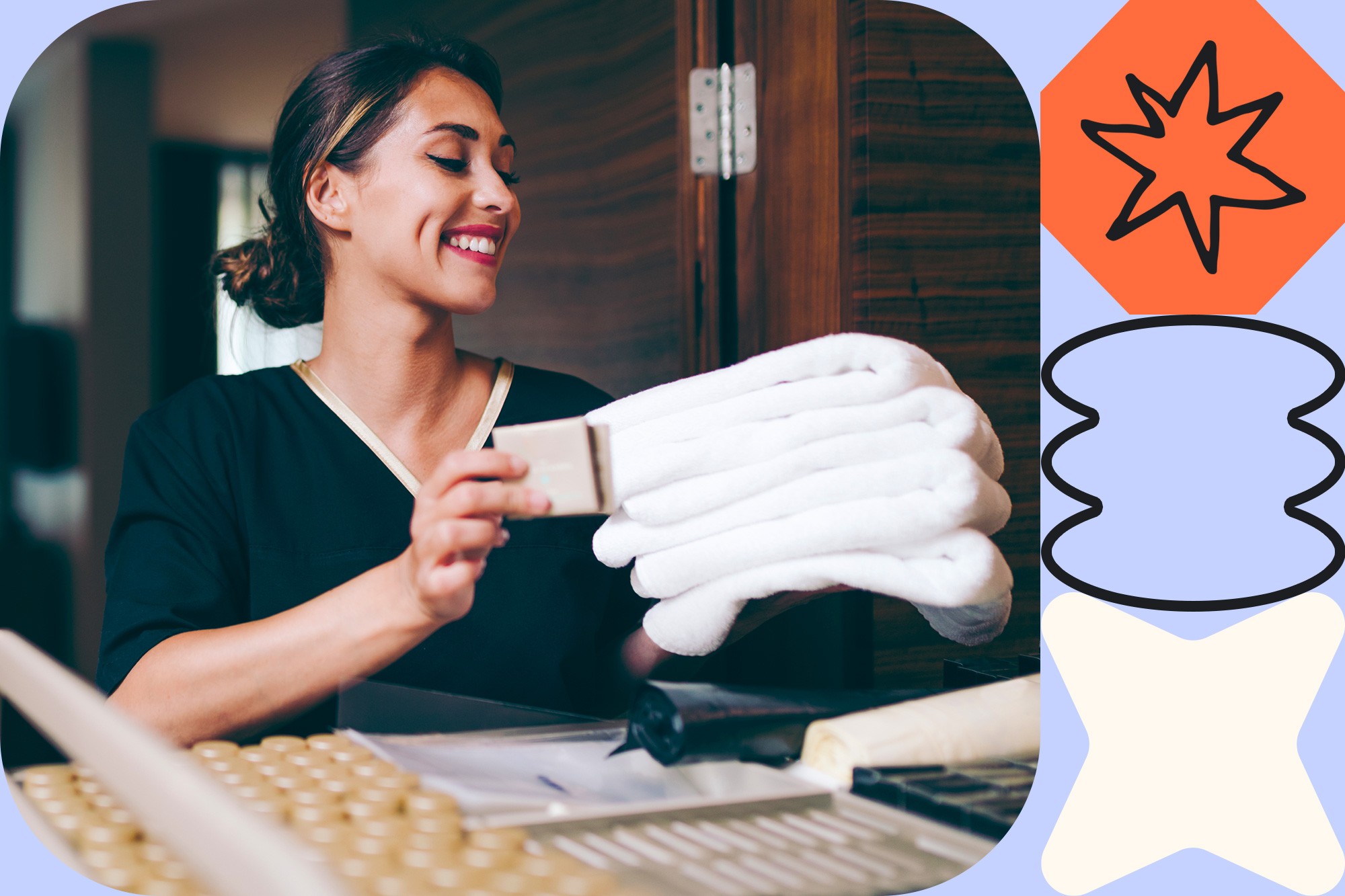 Smiling room service woman in a hotel