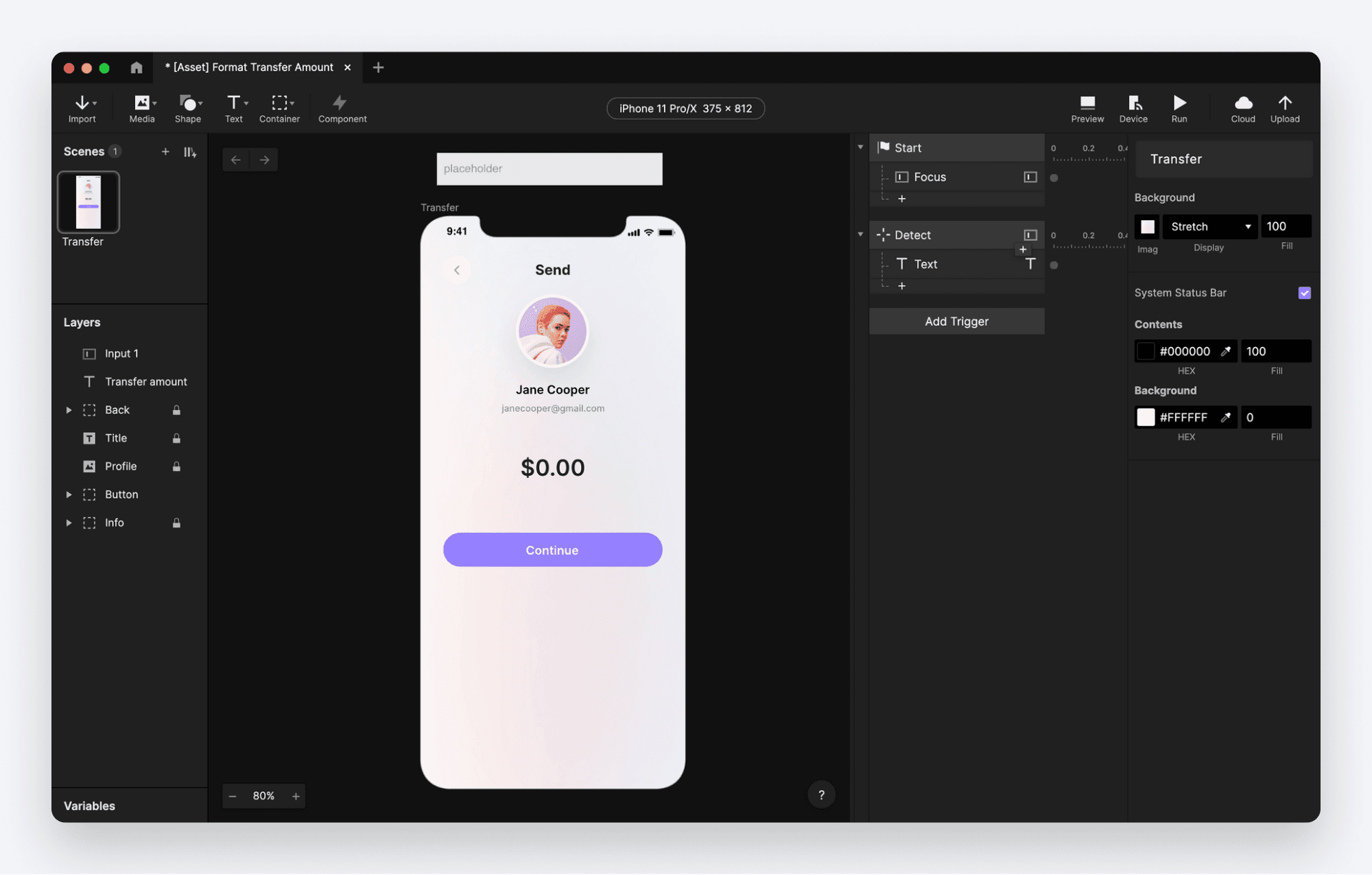 Move the input layer outside of the screen