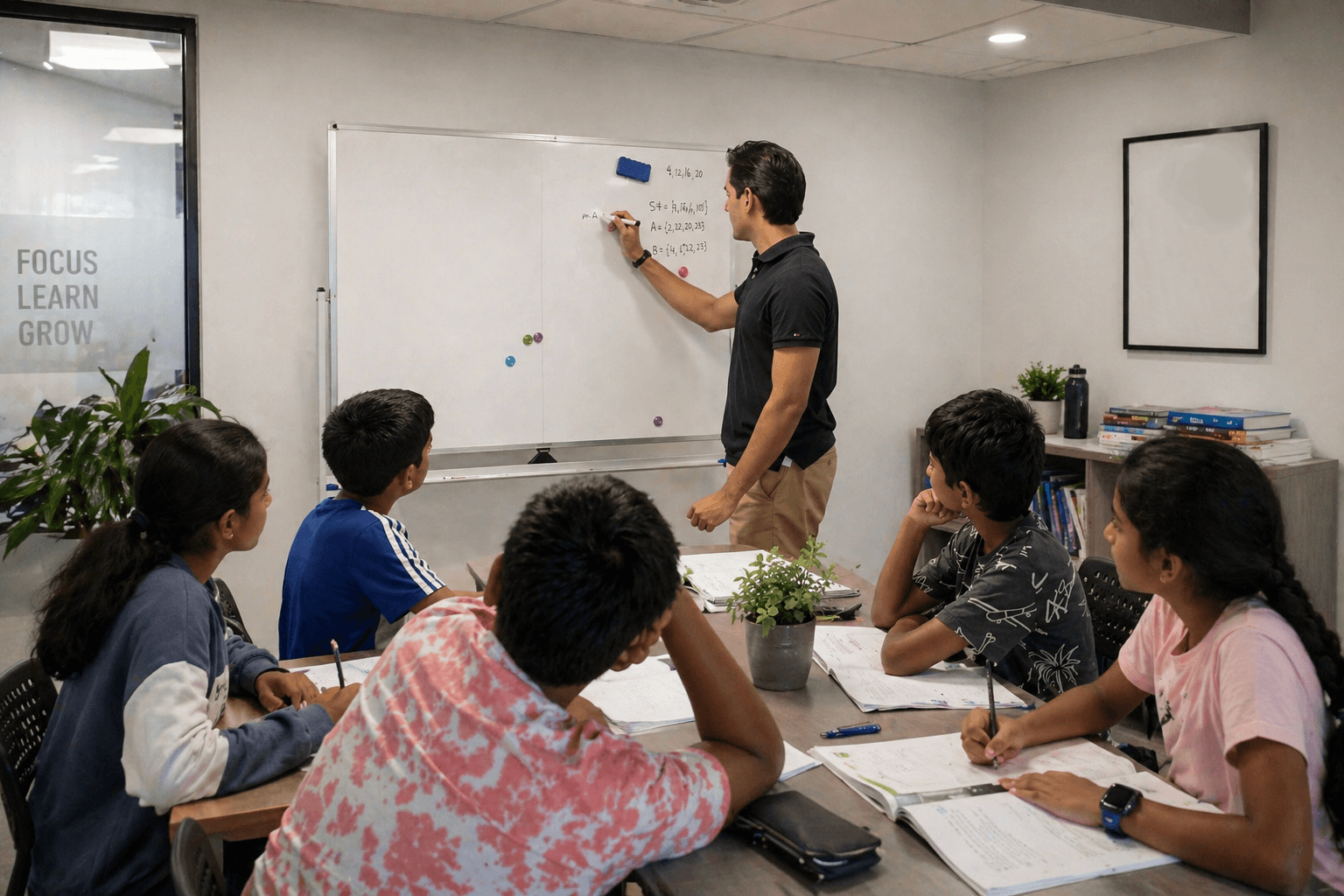 Tutor with students