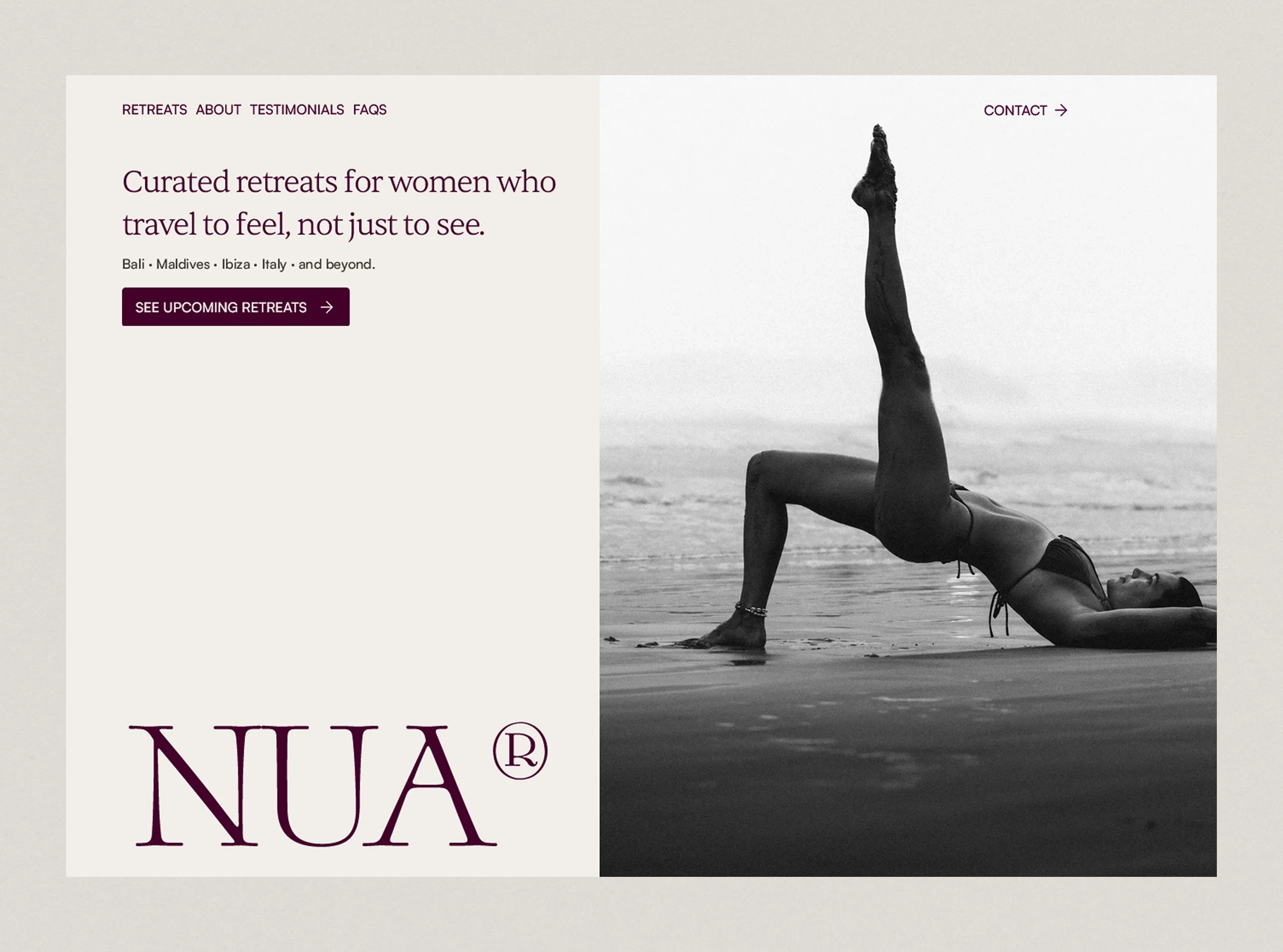 Diseñadora web en Almería: diseño y desarrollo web para marca de bienestar retiros femeninos
