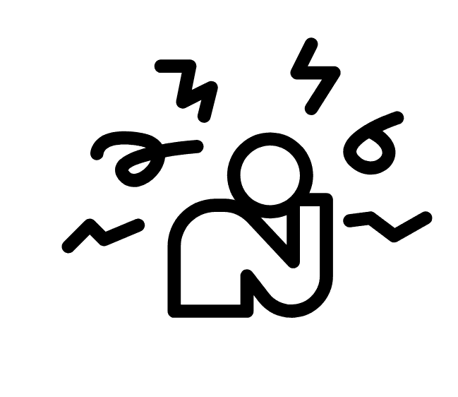 spiral of lines indicating stress