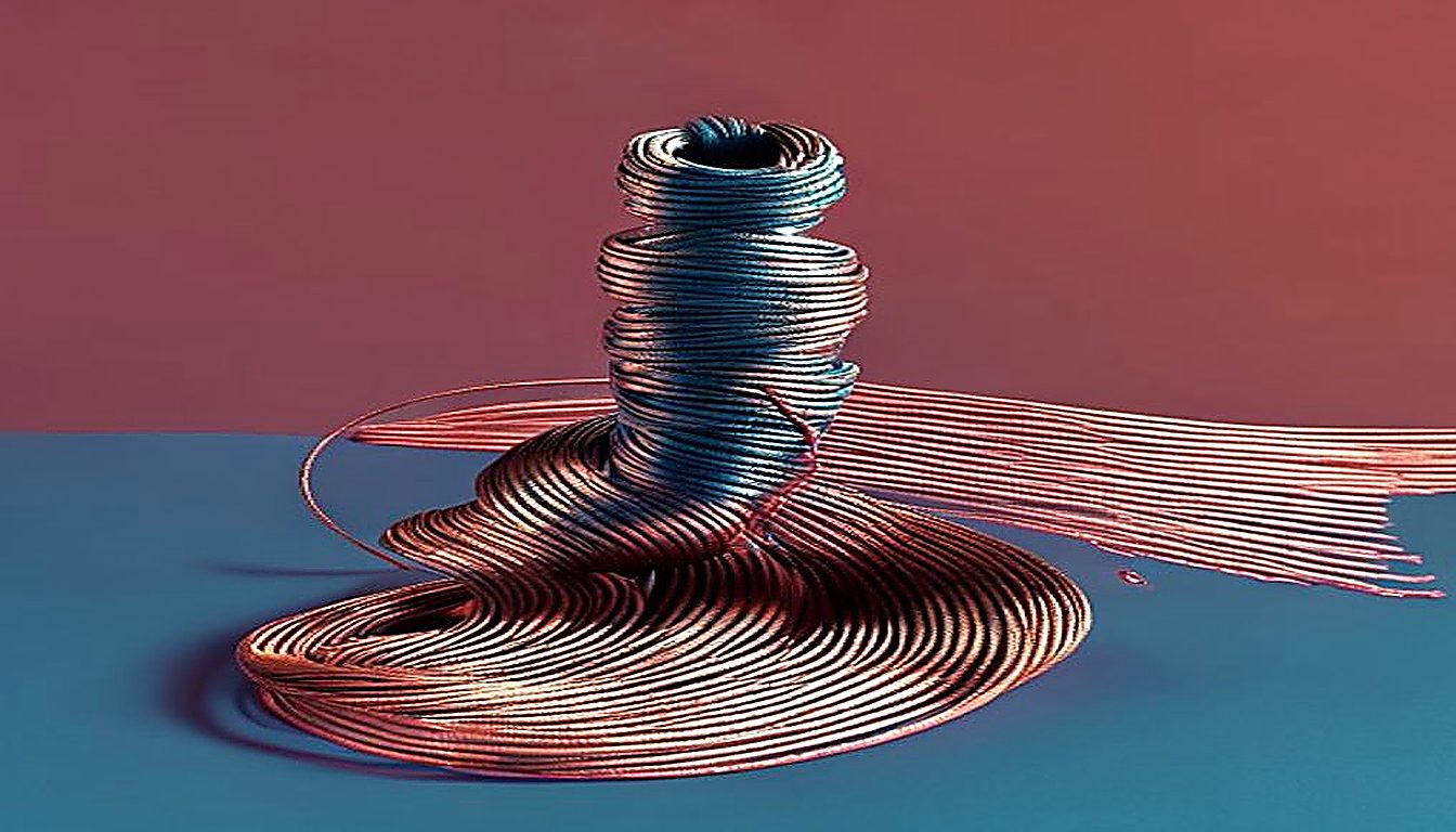 Taut single thread against a pile of slack coils, visualising lean MVP design agency scope versus over-engineered engagements.