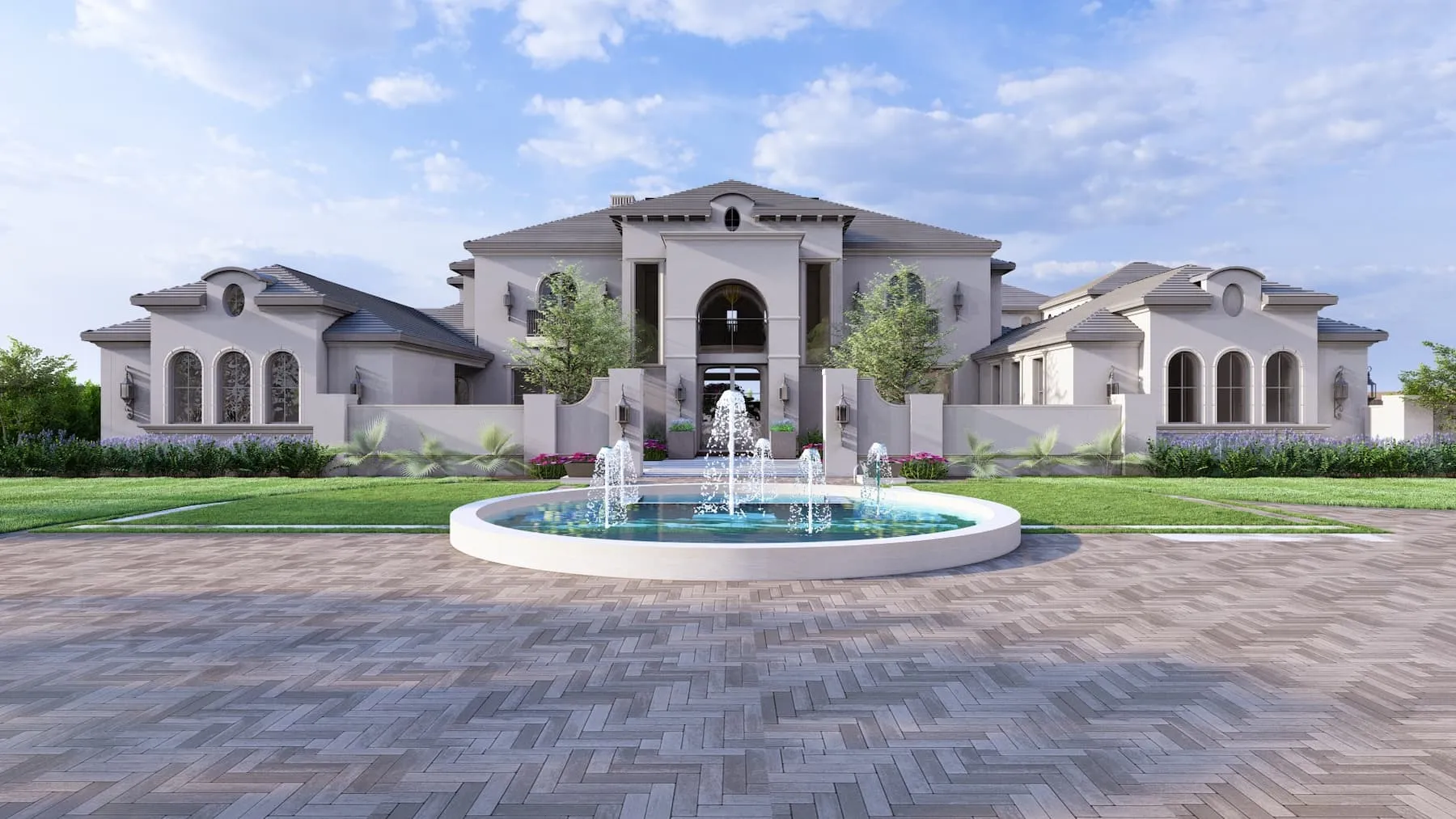 Landscape Design for Southlake Expansive Estate featuring its Grand Entrance 
