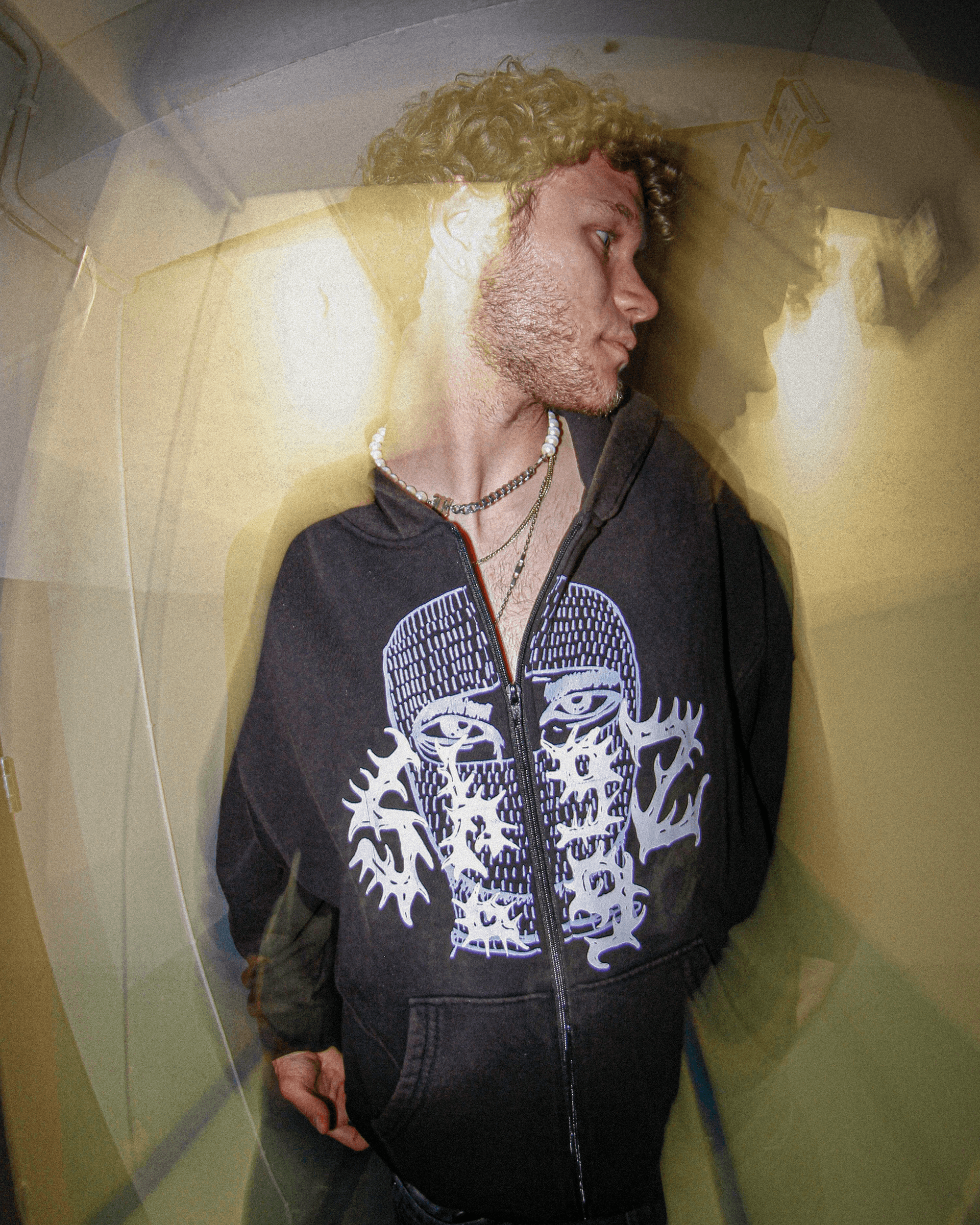 zipper hoodie on a model