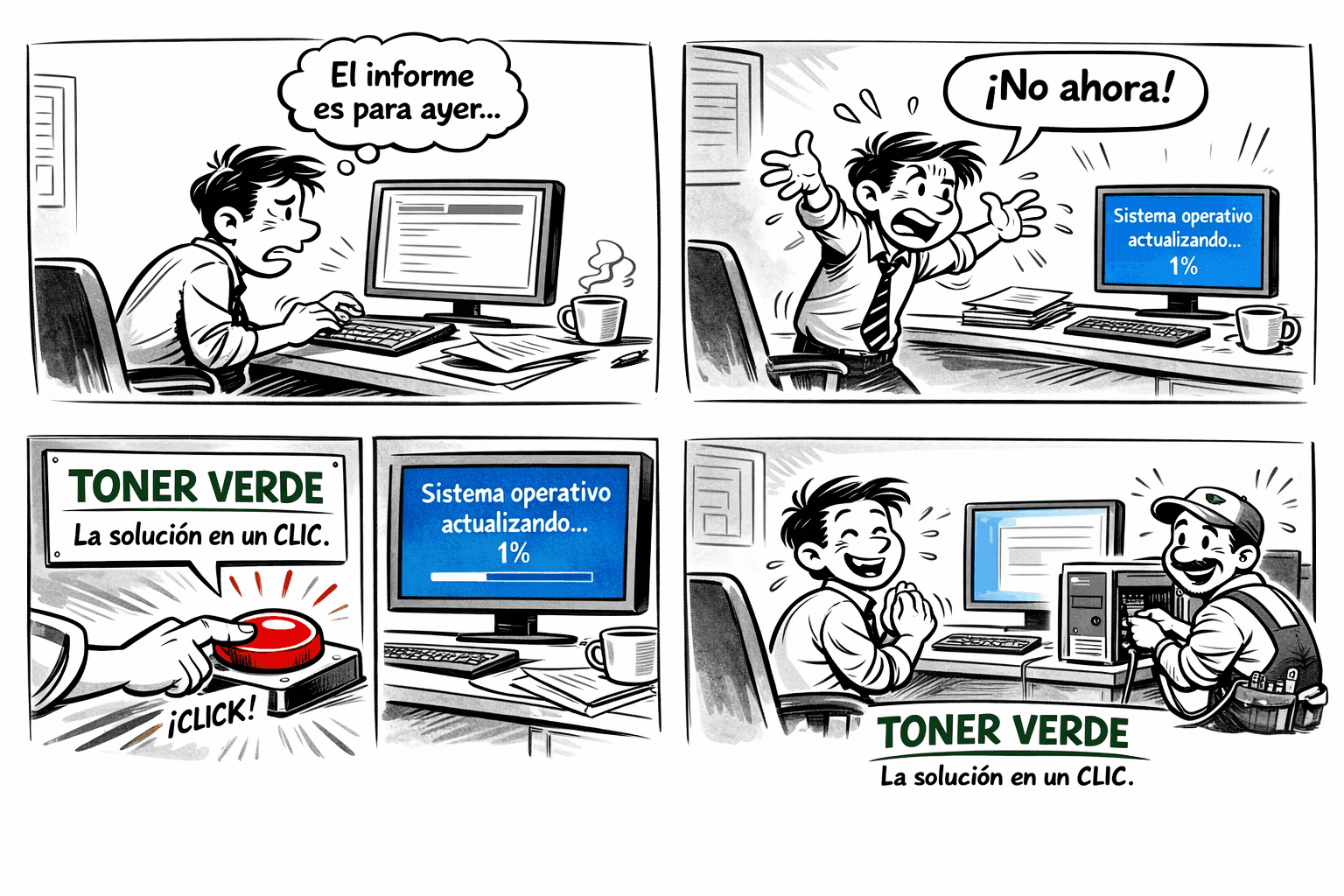Toner verde - Comic soporte