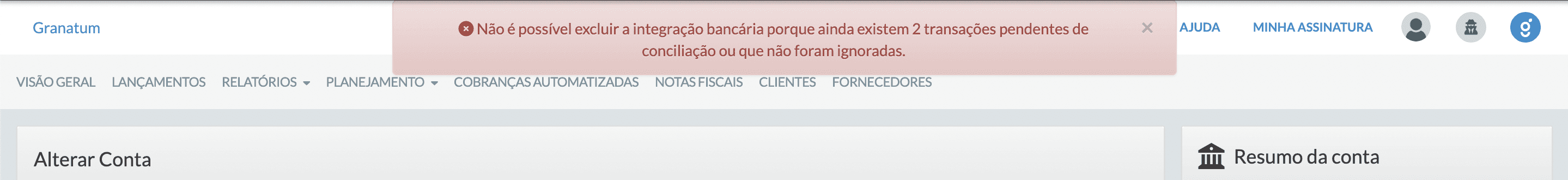 Exclusão de integrações bloqueadas ou incompletas por parte do usuário - Imagem 04