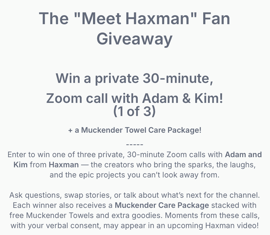Haxman prize