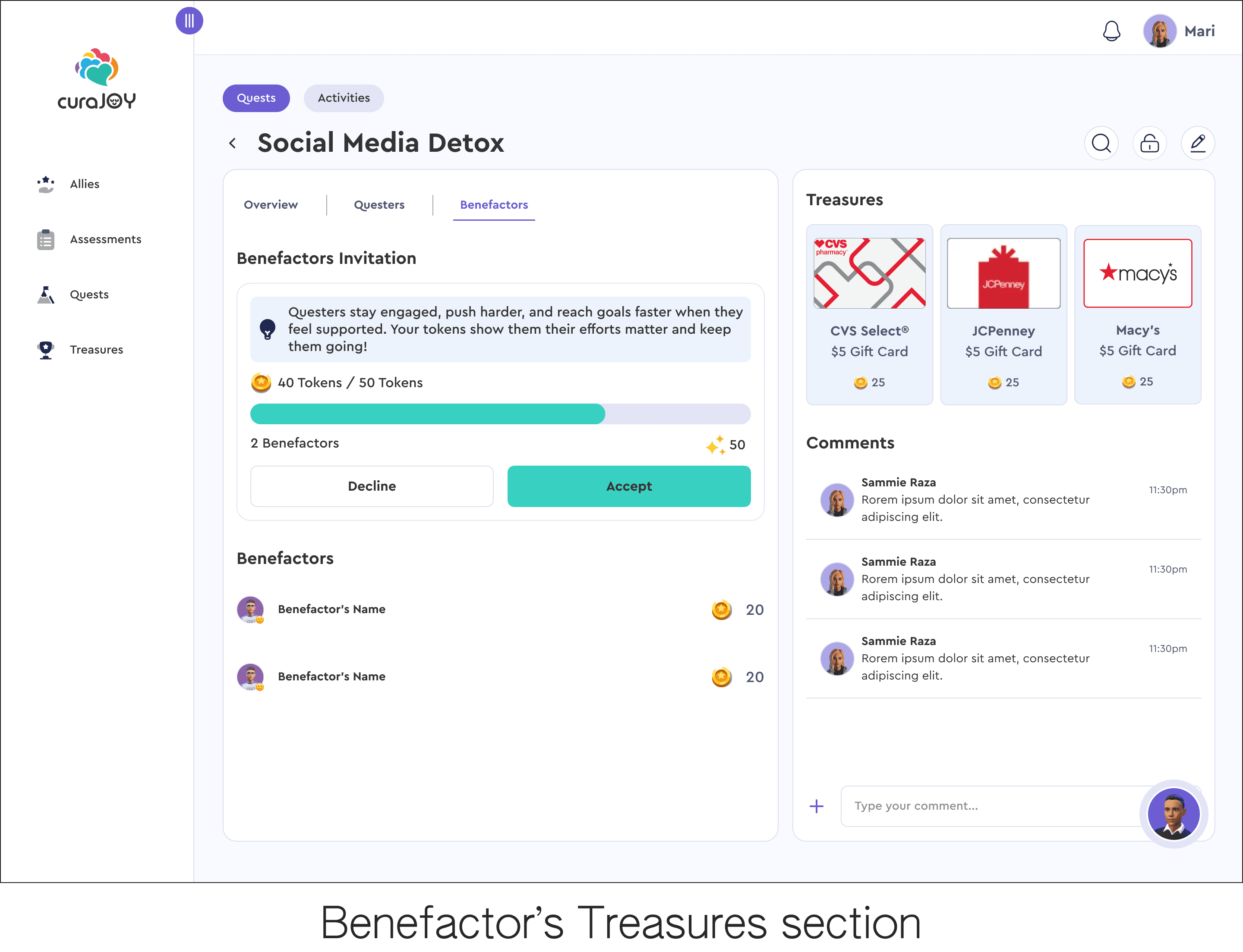 Benefactor's Invitation Page