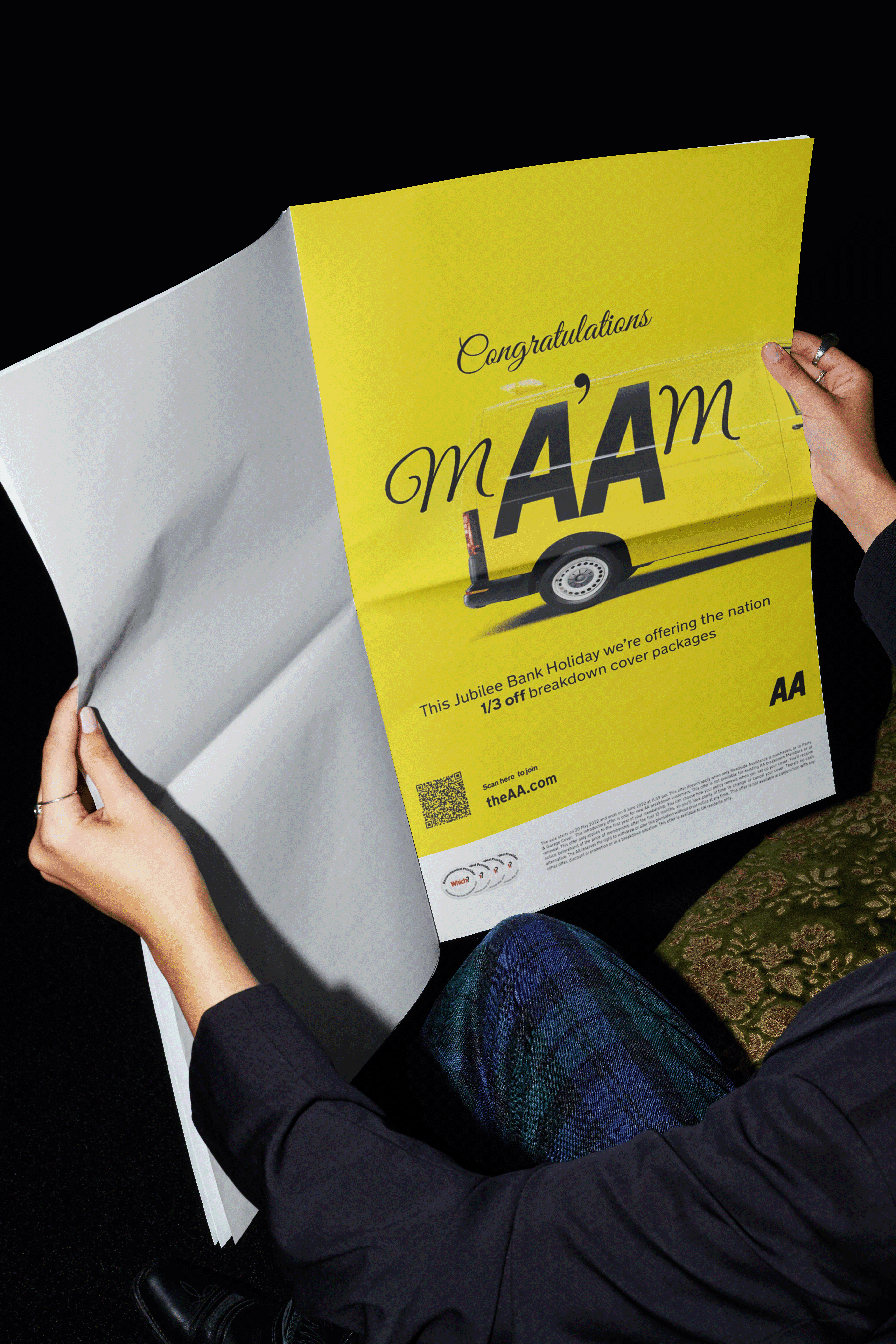 AA Platinum Jubilee press artwork shown in detail.
