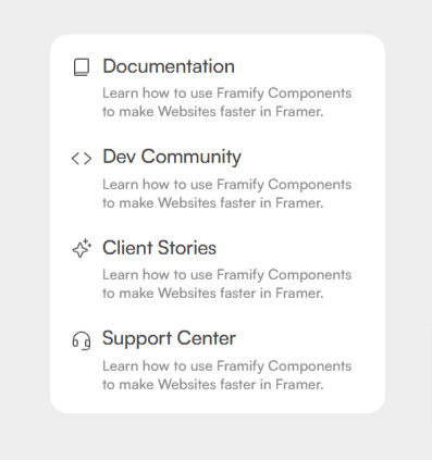 Framer Sidebar Component