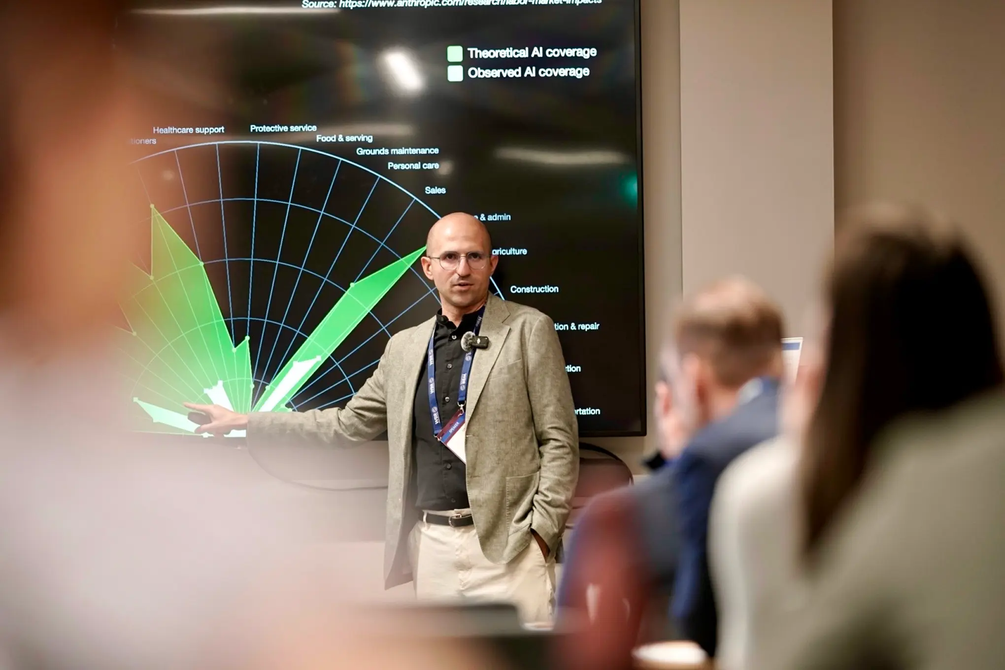 Ernesto during a presentation