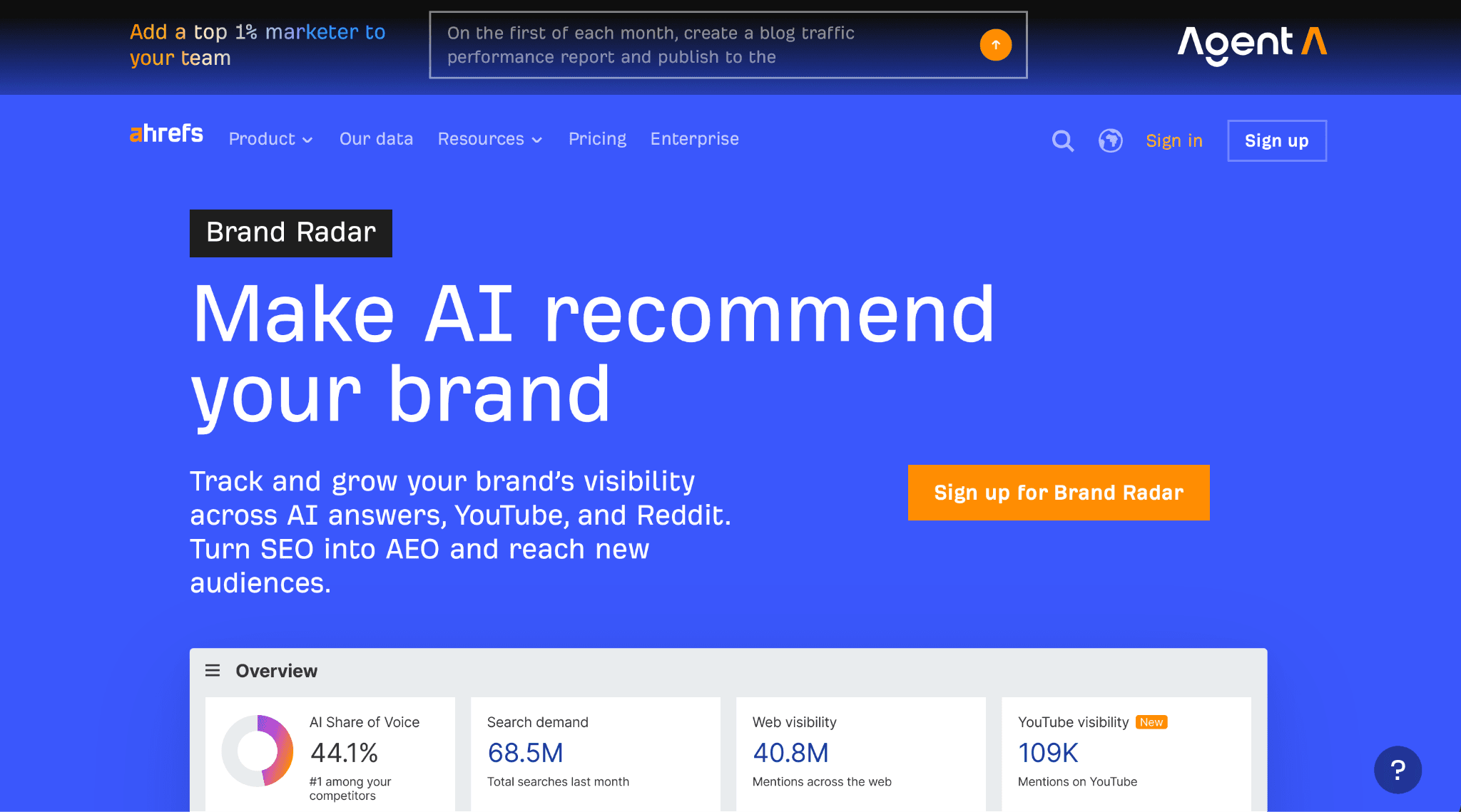ahrefs home page