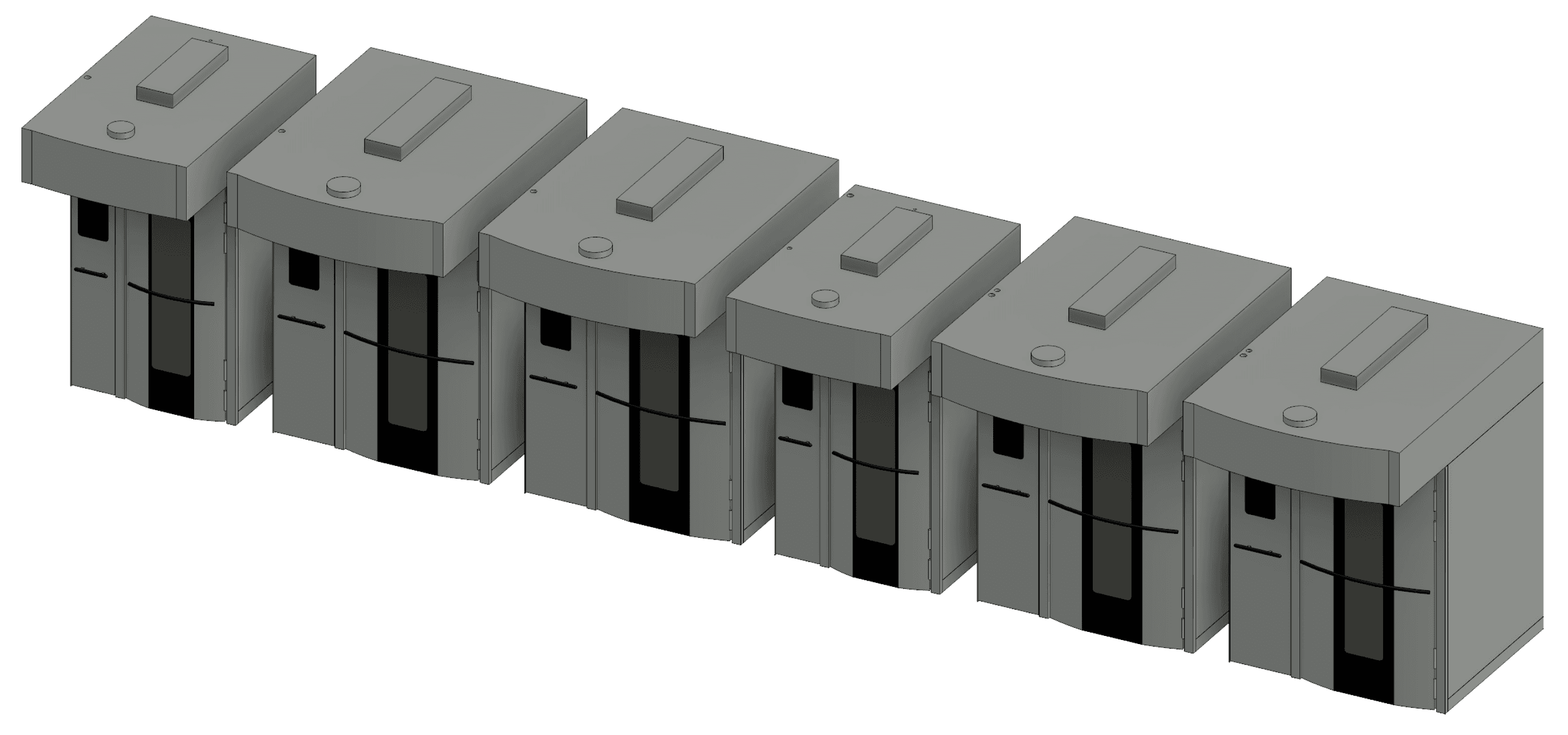 Revit 3D view showing Baxter ovens.