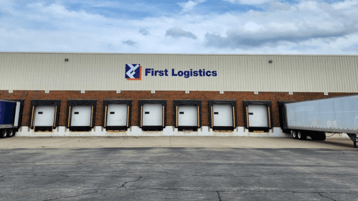 First Logistics warehouse facility supporting dock scheduling, driver check-in, and multi-client logistics operations
