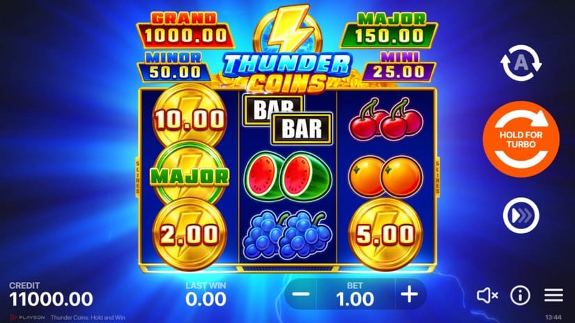 Thunder Coins: Hold and Win - ecran de jeu