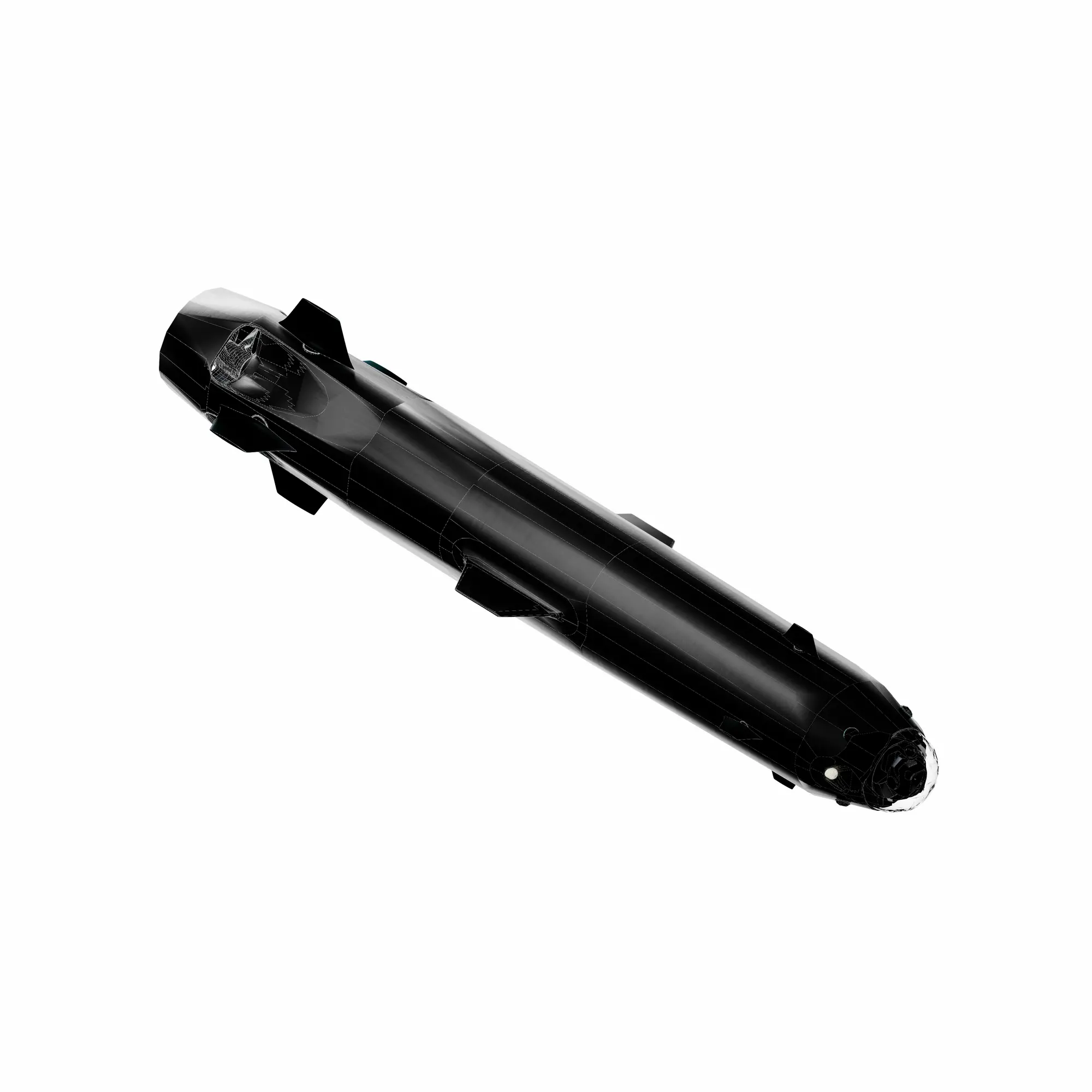 3D render of an autonomous underwater vehicle (AUV) — BotBlox rugged networking for high-pressure, low-temperature subsea environments