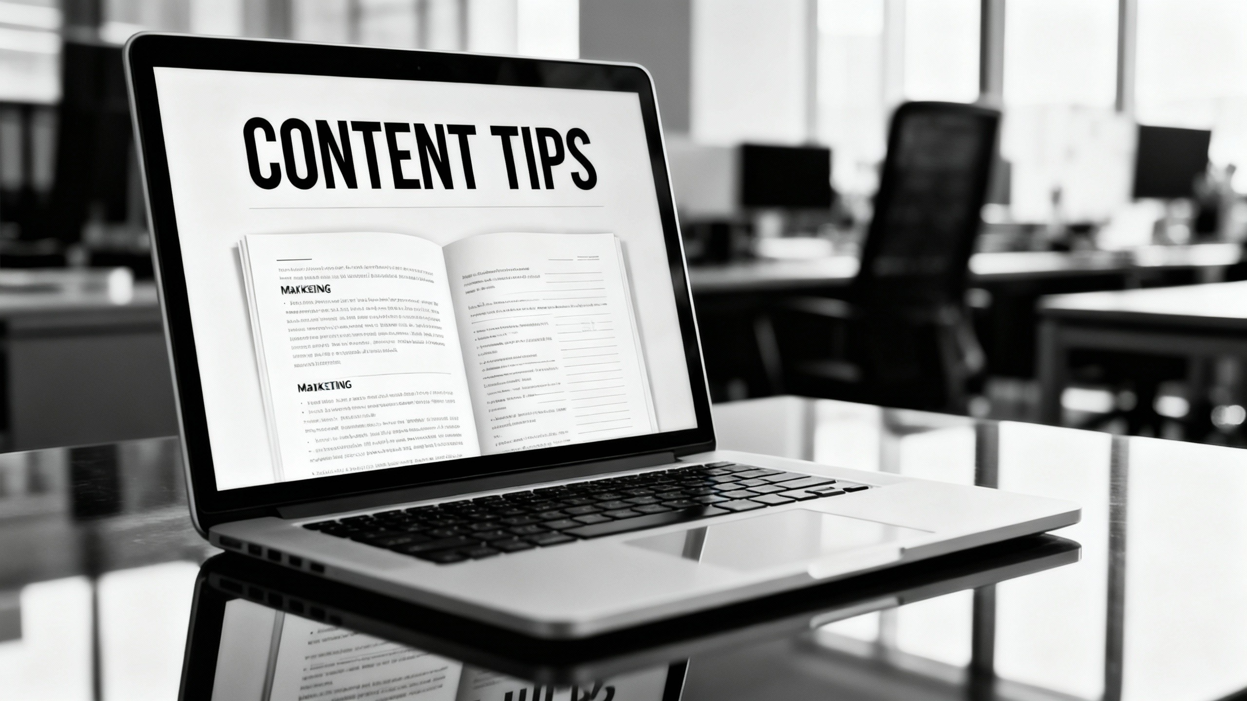 Content Tips on desktop screen