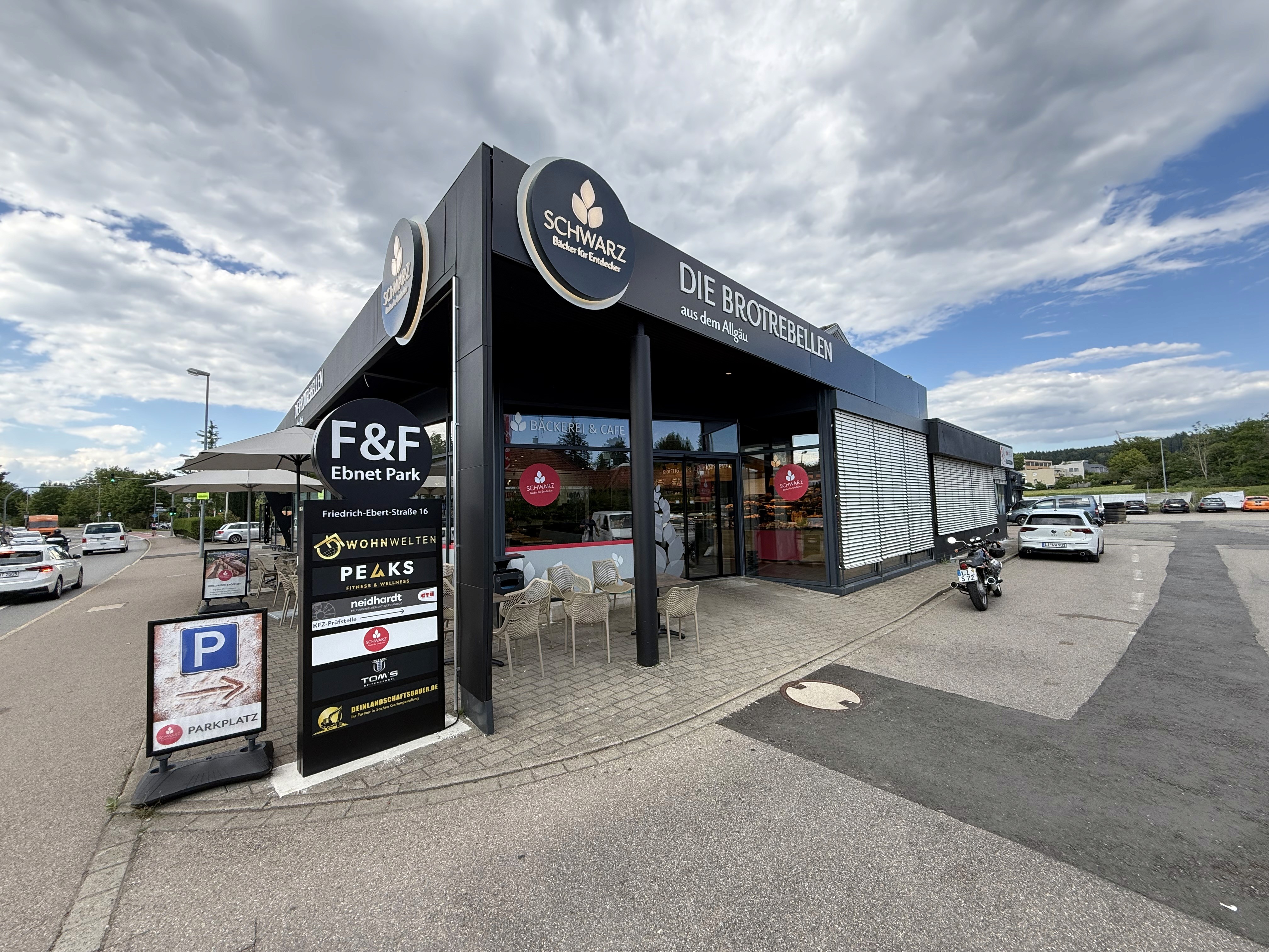 Außenansicht des F&F Ebnet Parks in Wangen im Allgäu