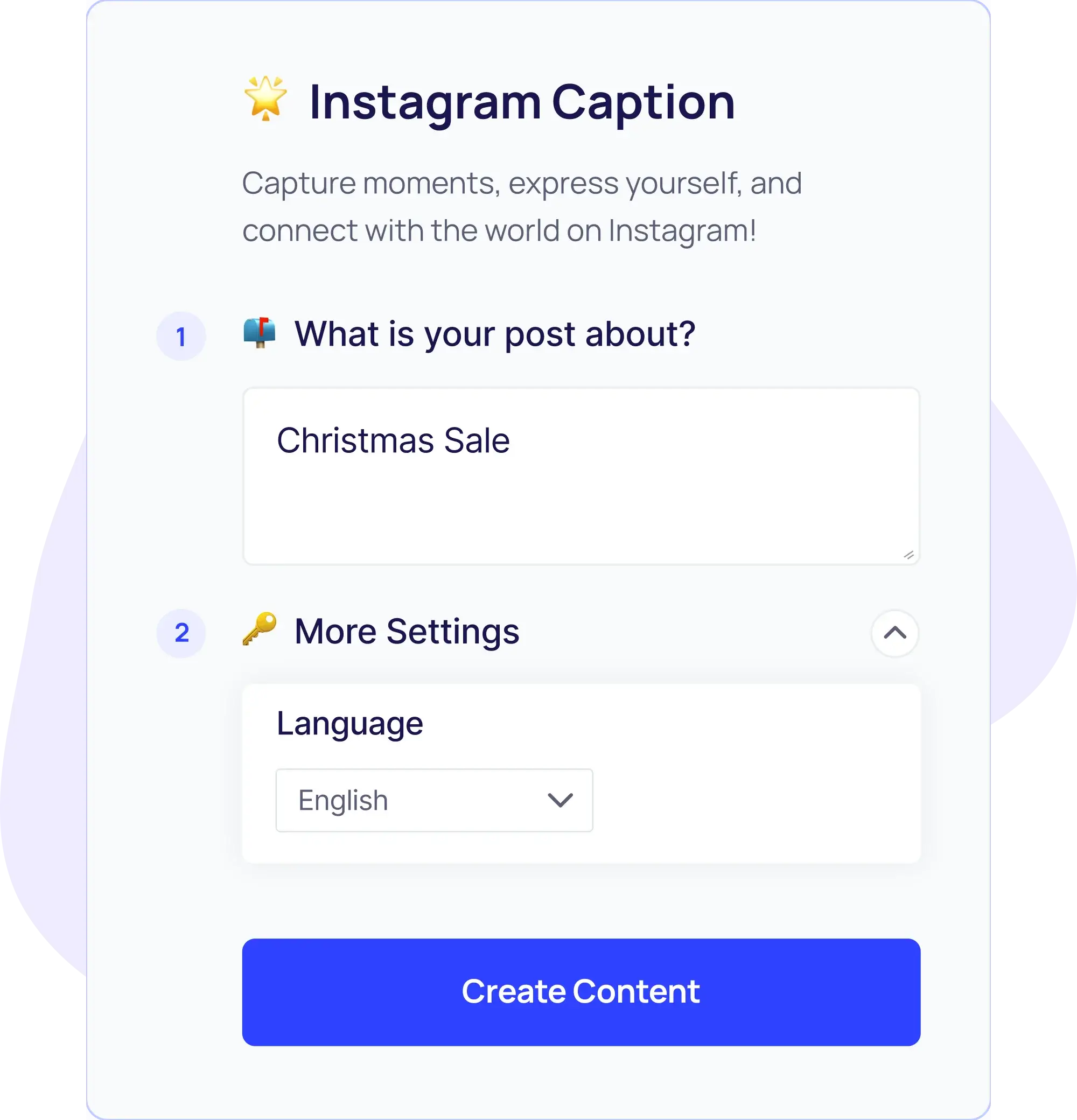Instagram Caption Generator Step - 2