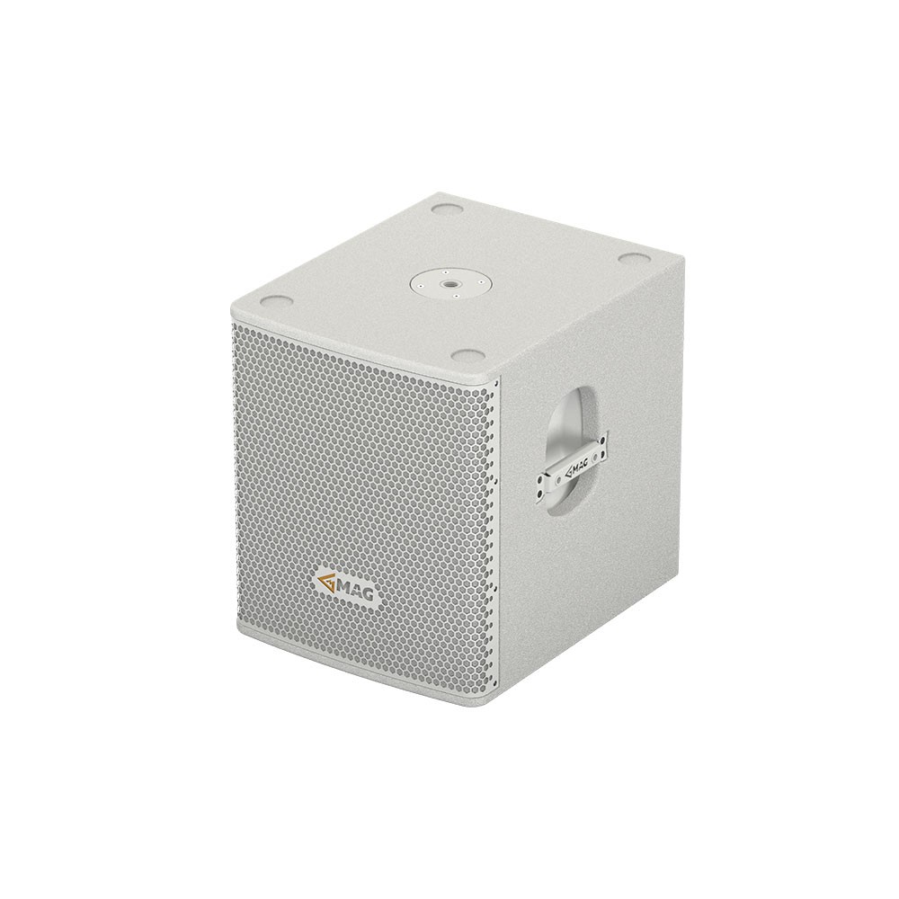 White MAG speaker on a white background