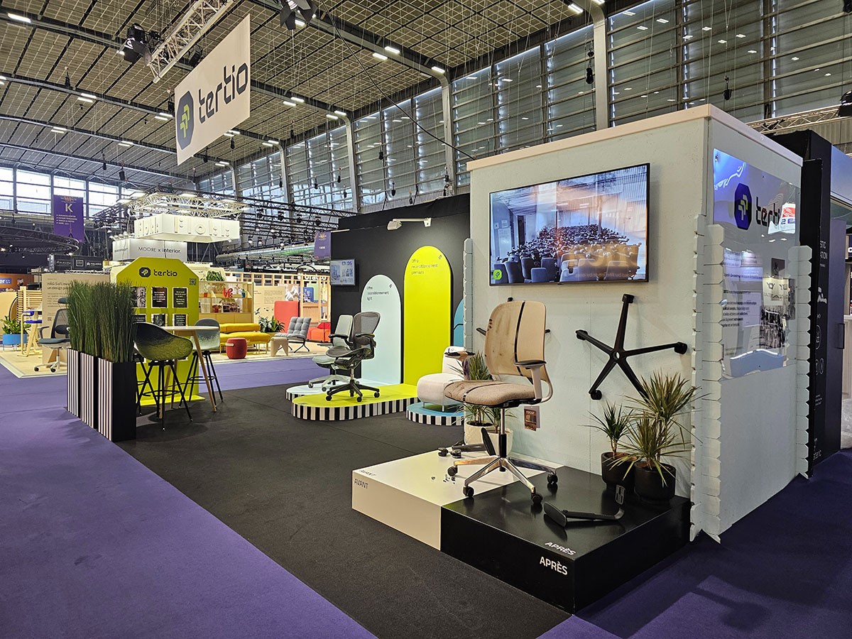 Stand salon workspace expo tertio meuble recyclés