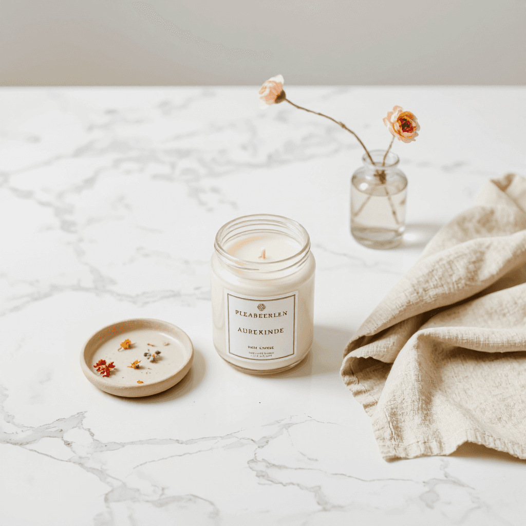 product photography of a jar of candle