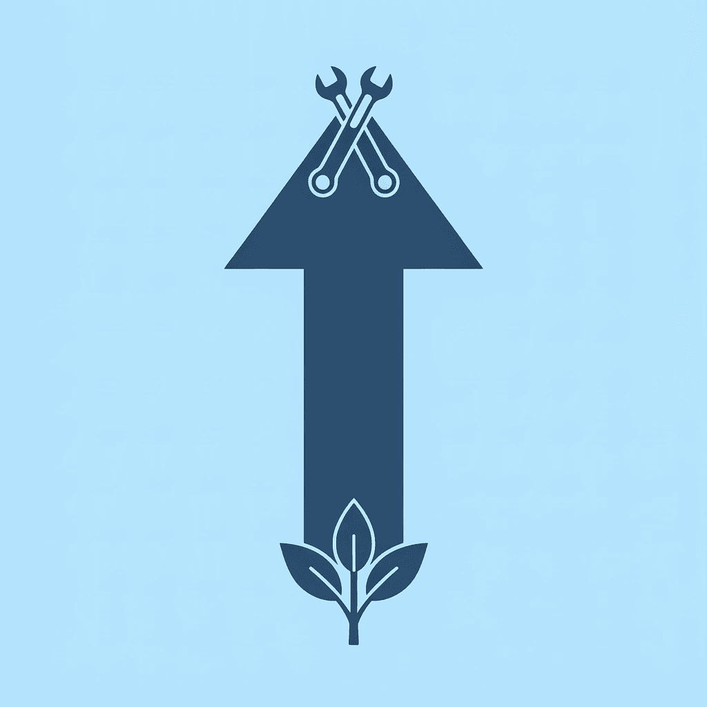 Upward arrow showing growth from abstract concepts to hands-on learning experiences